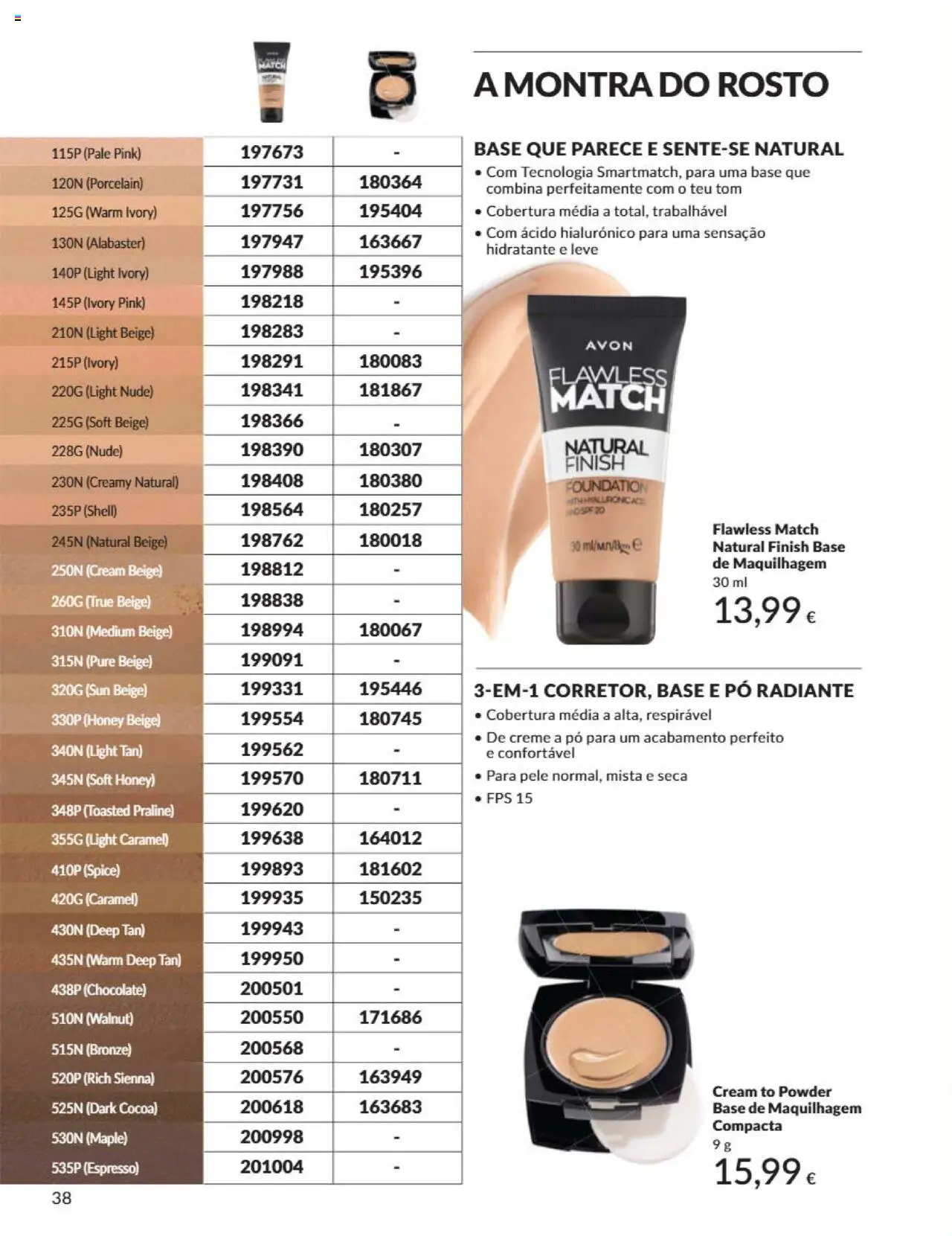 Catálogo Avon Campanha 6 │ válido de 01.06.2025 | Página: 38 | Produtos: Pó, Maquilhagem, Base, Chocolate