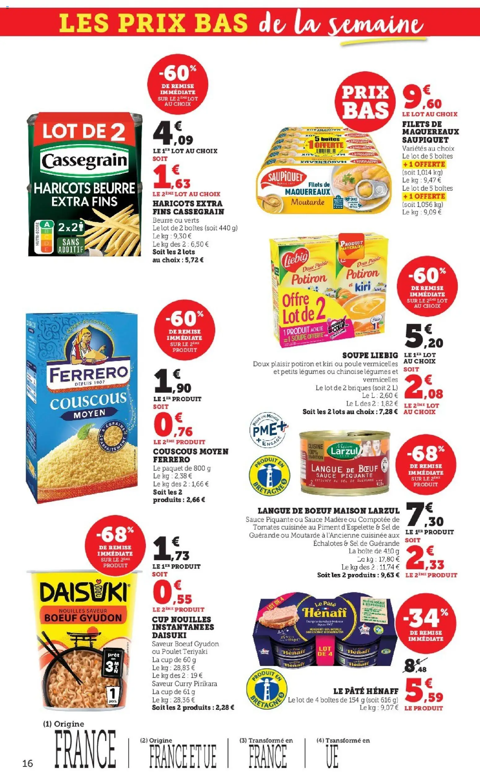 {H1} | Page: 16 | Produits: Nouilles instantanées, Potiron, Piment, Moutarde