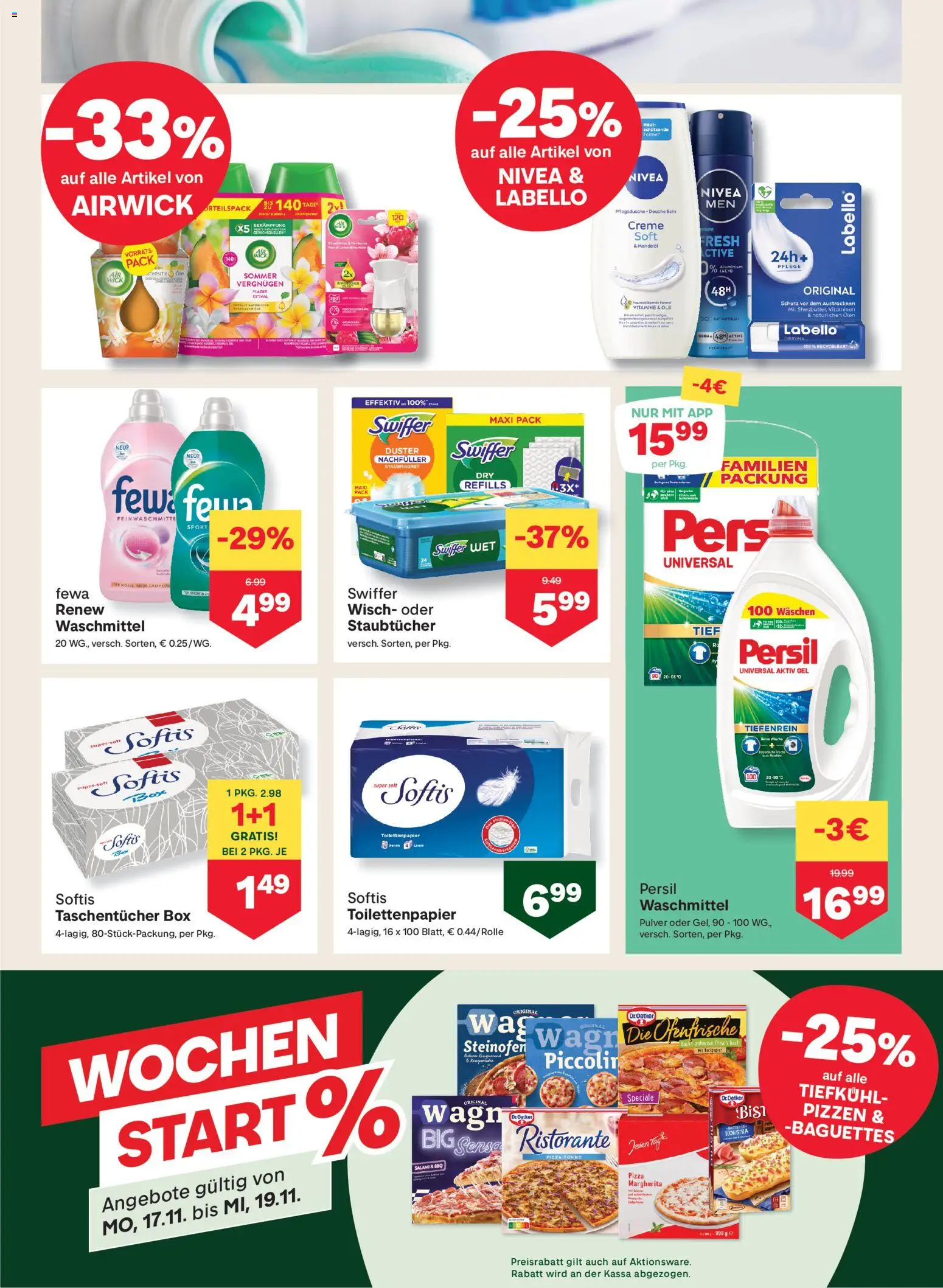 MPREIS Hohenems gültig ab 13.11.2025 | Seite: 11 | Produkte: Box, Salami, Pizza, Waschmittel