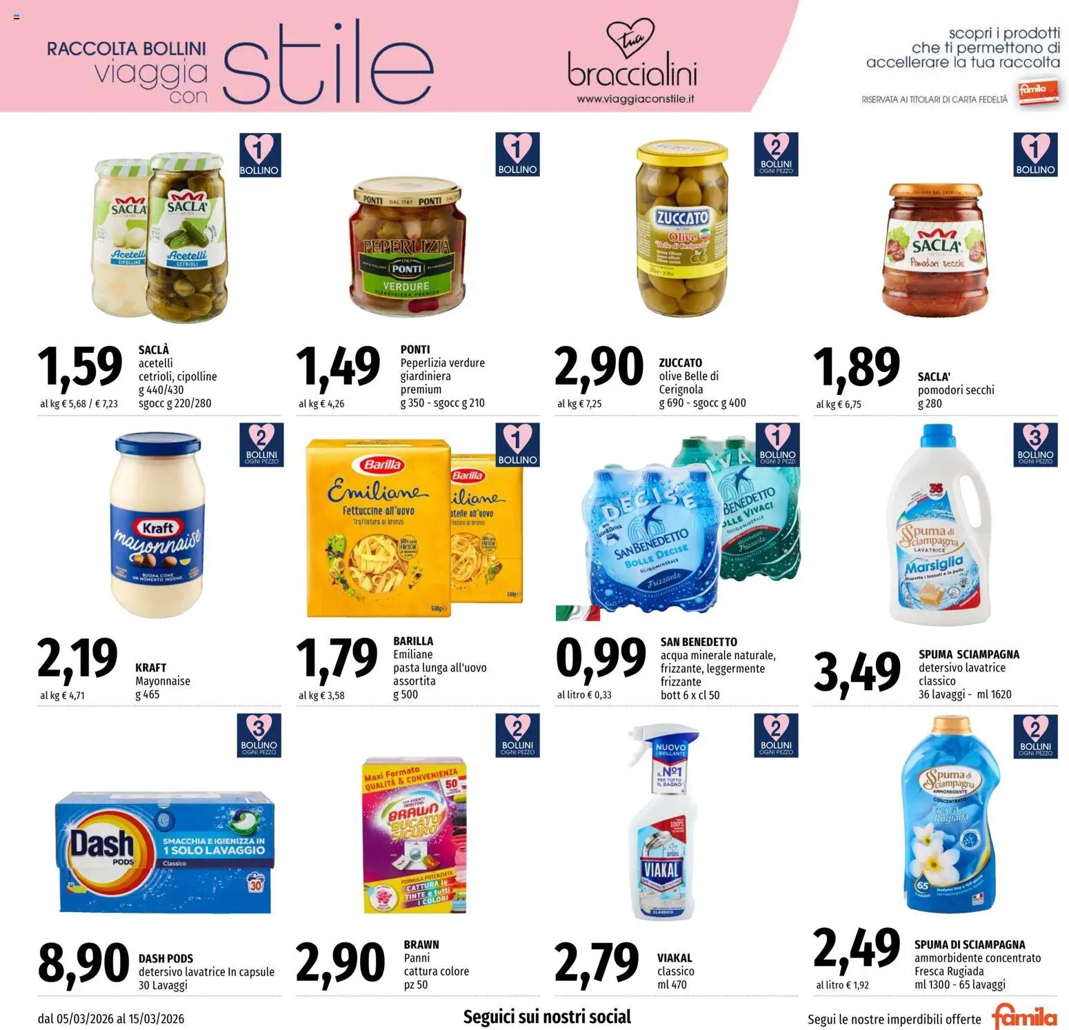 Volantino Famila del 05.03.2026 | Pagina: 5 | Prodotti: Cetrioli, Verdure, Pomodori, Pomodori secchi