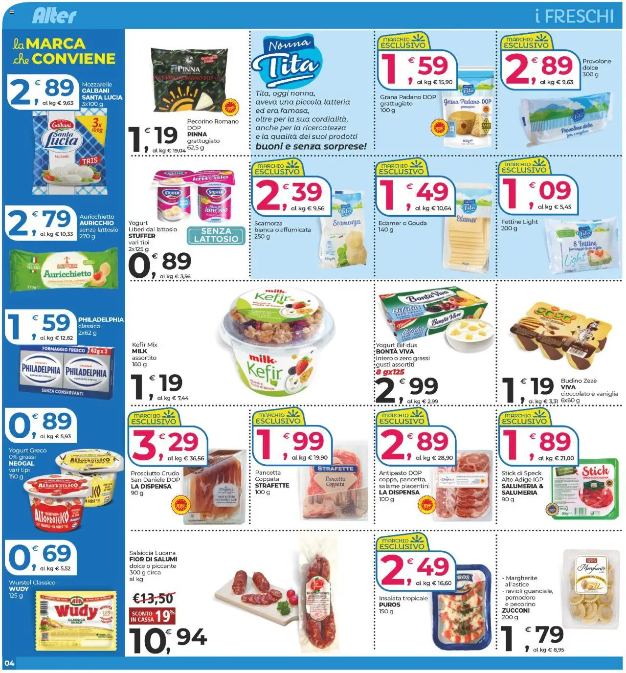 Volantino Alter Discount del 18.09.2025 | Pagina: 4 | Prodotti: Pollo, Pomodoro, Pecorino Romano, Pecorino