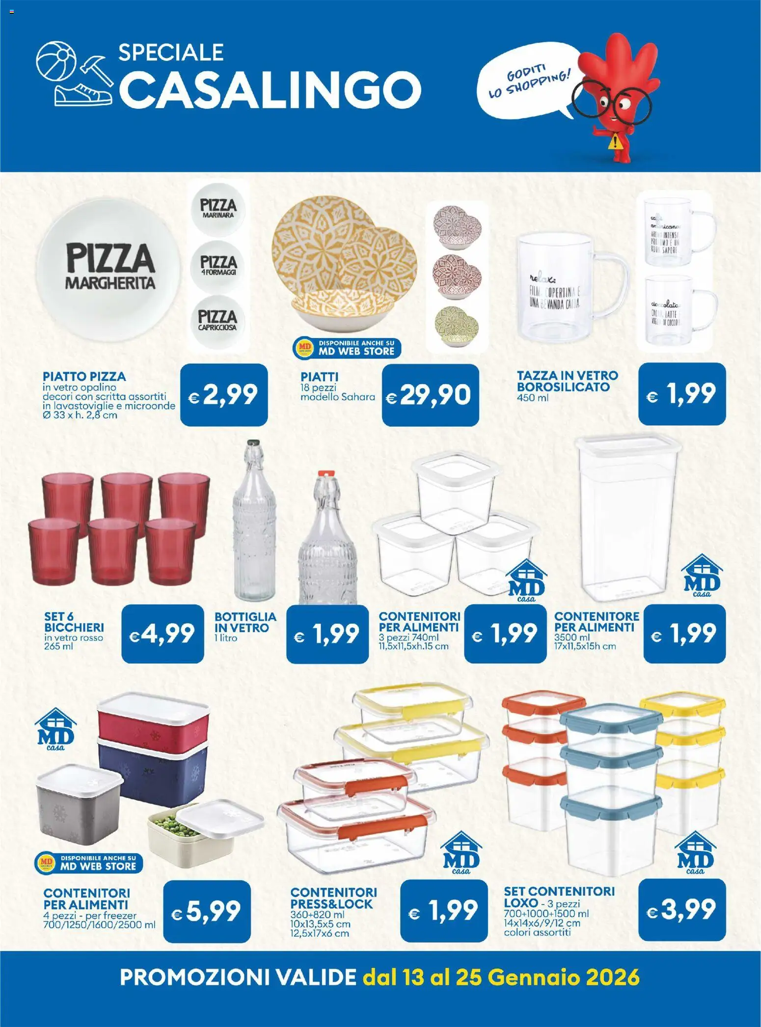 Volantino MD Discount del 13.01.2026 | Pagina: 21 | Prodotti: Microonde, Pizza, Freezer, Bottiglia