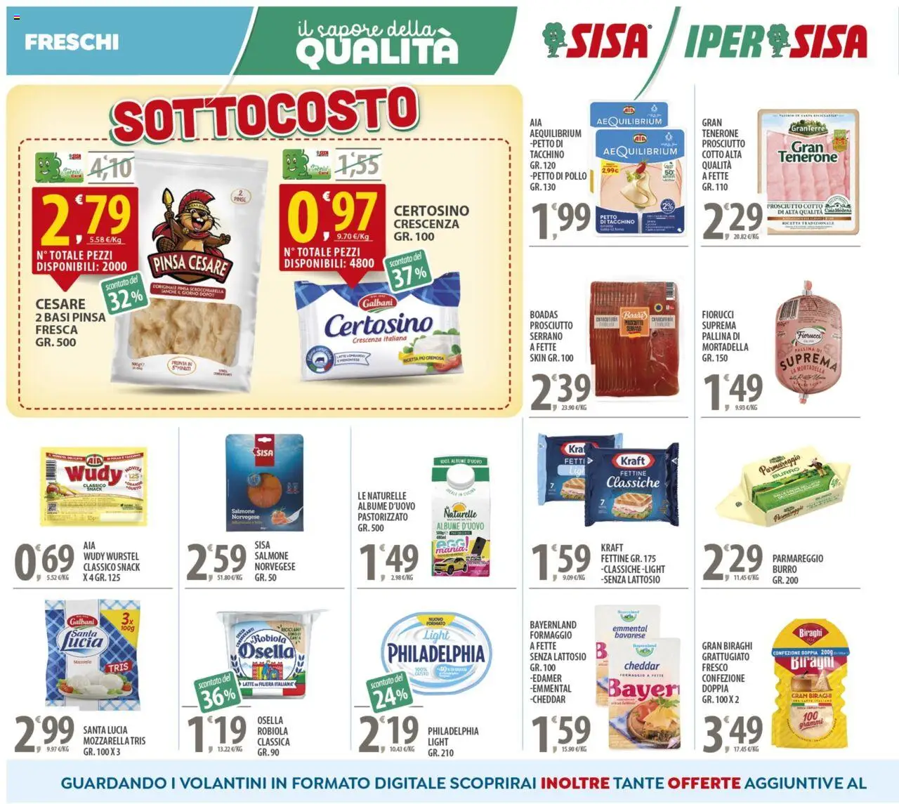 Volantino SISA del 14.10.2025 | Pagina: 6 | Prodotti: Formaggio, Mortadella, Robiola, Emmental