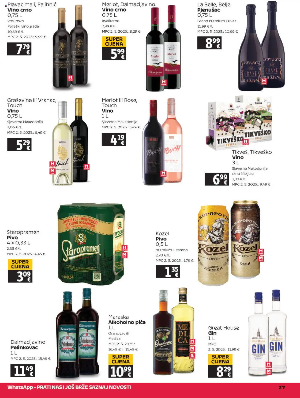 Tommy katalog | vrijedi od 03.07.2025 | Stranica: 27 | Proizvodi: Staropramen, Gin, Vino, Pivo