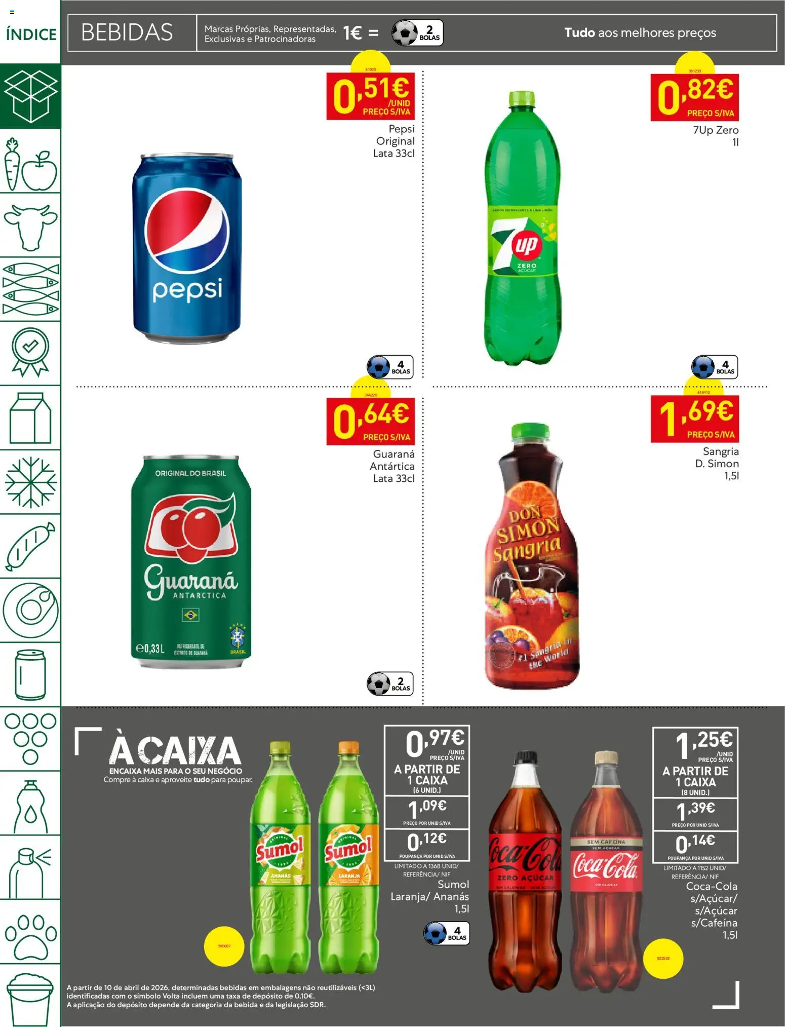 Recheio - Bons Negócios Madeira │ válido de 07.04.2026 | Página: 34 | Produtos: Refrigerante, Caixa, Açúcar, Bebida