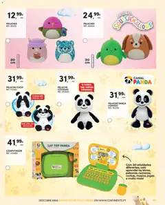 Pré-visualização COMPUTADOR, LAP TOP PANDA Educativo e interativo! Com 30 atividades diferentes, vais aprender as letras, palavras, números, contas, música, jogos e muito mais! válido de 13.11.2025 | Página: 11 | Produtos: Computador, Jogos, Top, Laptop