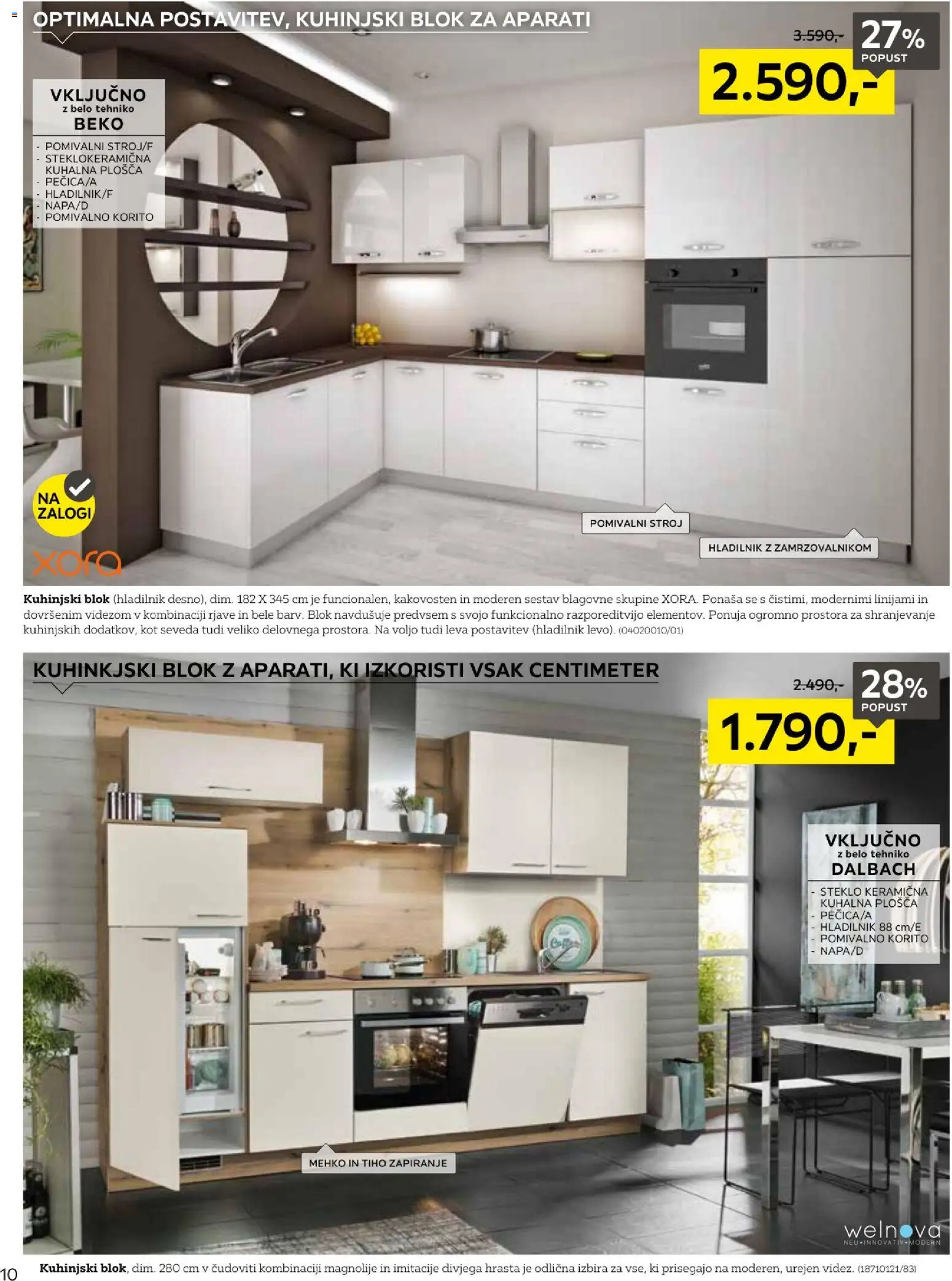 Novi XXXL Lesnina katalog ponudbe – veljaven od 19.01.2026 | Stran: 10 | Izdelki: Hladilnik, Pomivalni stroj, Pomivalno korito, Blok