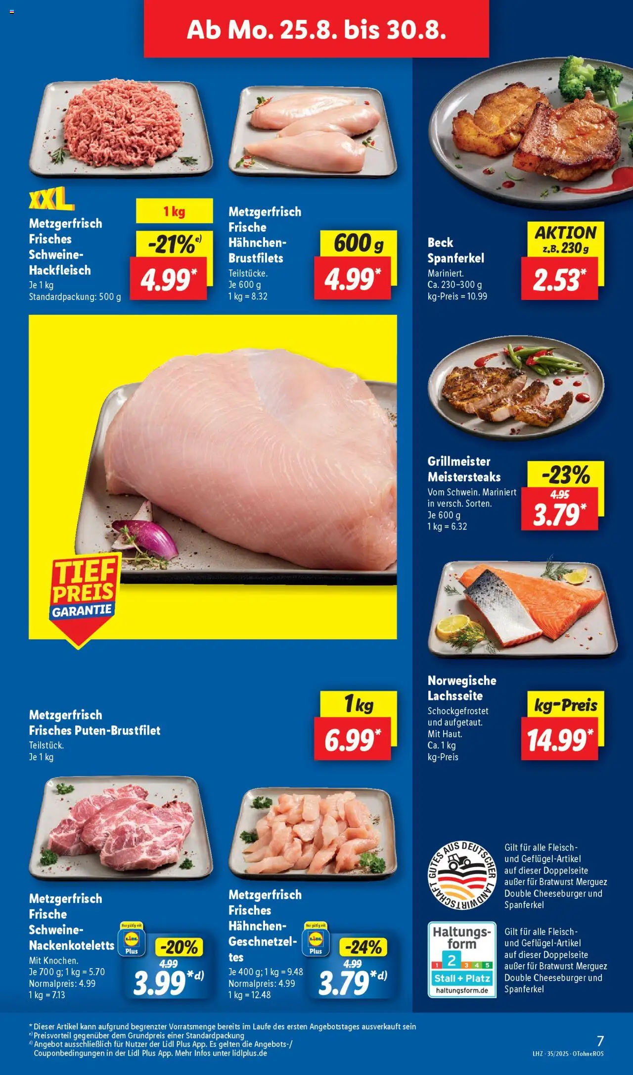 Lidl Prospekt Grimma - gültig ab dem 25.08.2025 | Seite: 13 | Produkte: Hahnchen, Bratwurst, Fleisch, Hackfleisch