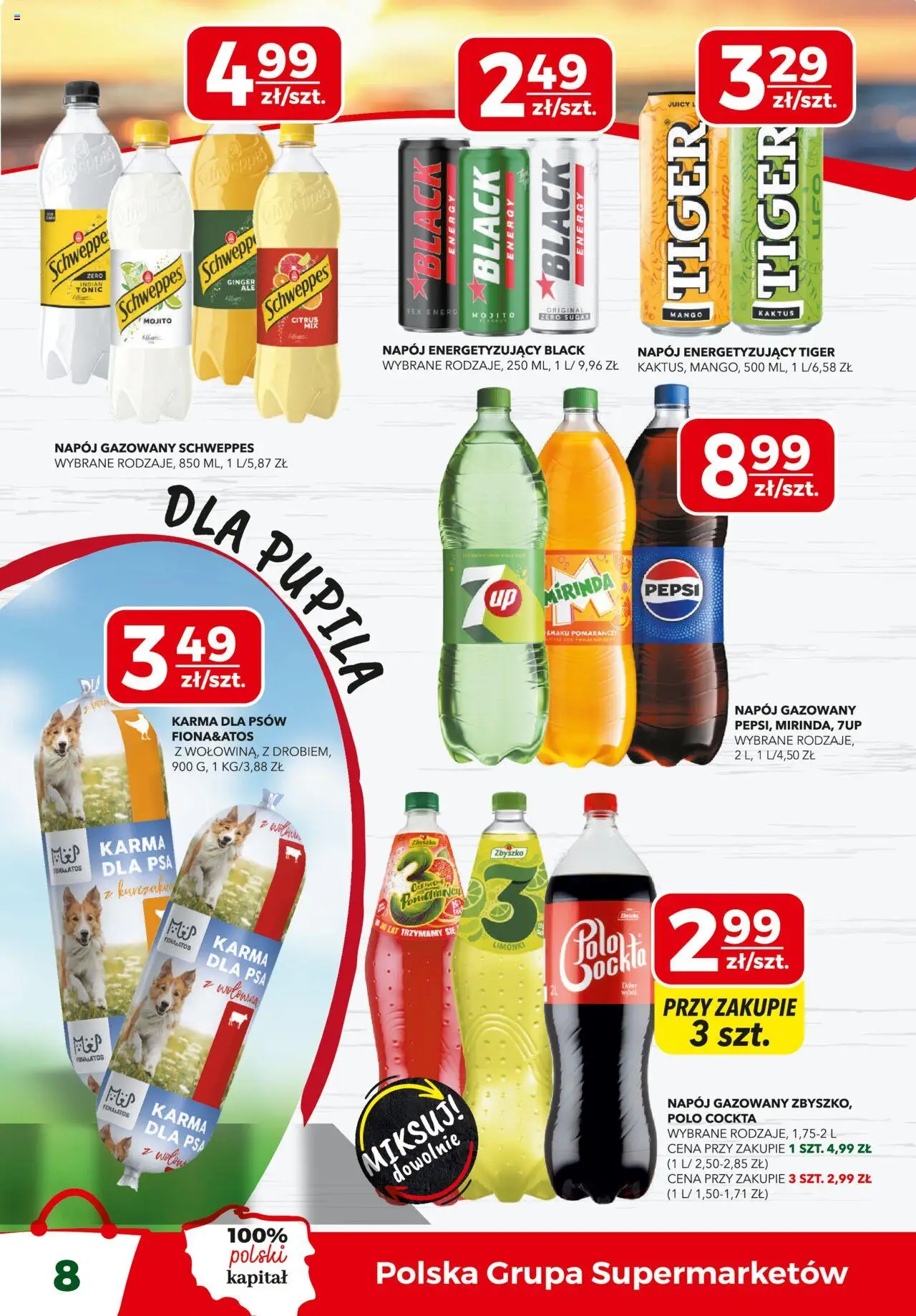 Top Market Gazetka od 12.08.2025 | Strona: 8 | Produkty: Mango, Pepsi, Karma dla psa, Karma dla psów