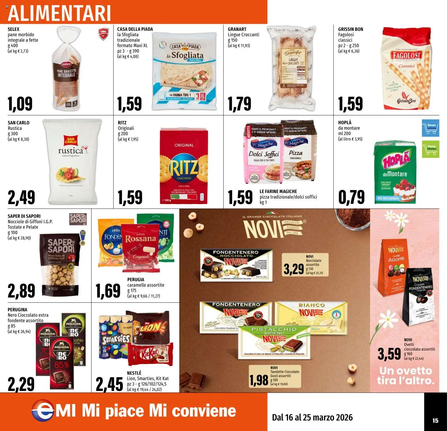 Volantino EMI del 16.03.2026 | Pagina: 15 | Prodotti: Pizza, Caramelle, Crackers, Profumo