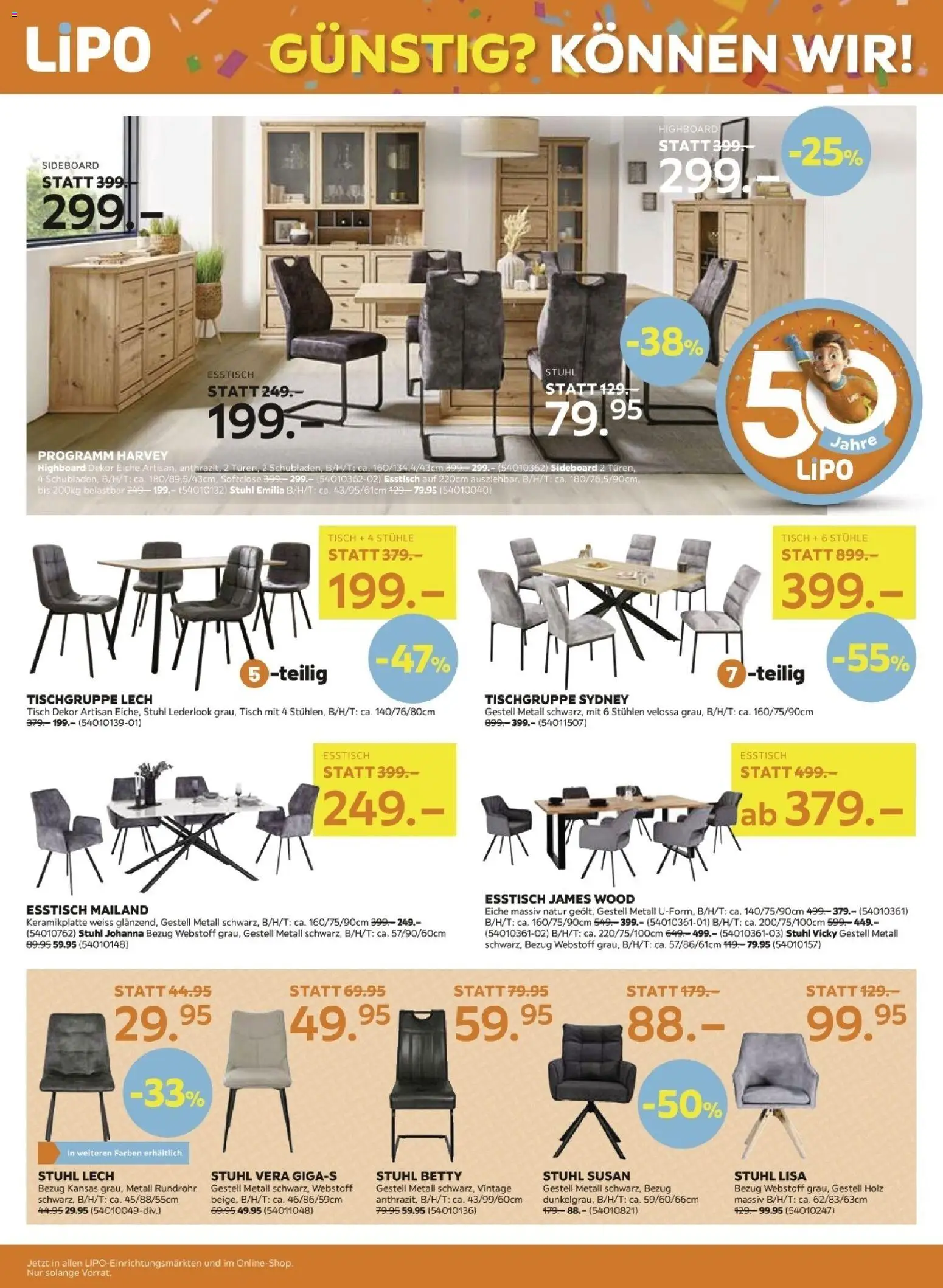 Lipo Aktionen – gültig ab 17.02.2026 | Seite: 6 | Produkte: Tisch, Stuhl, Sideboard, Esstisch