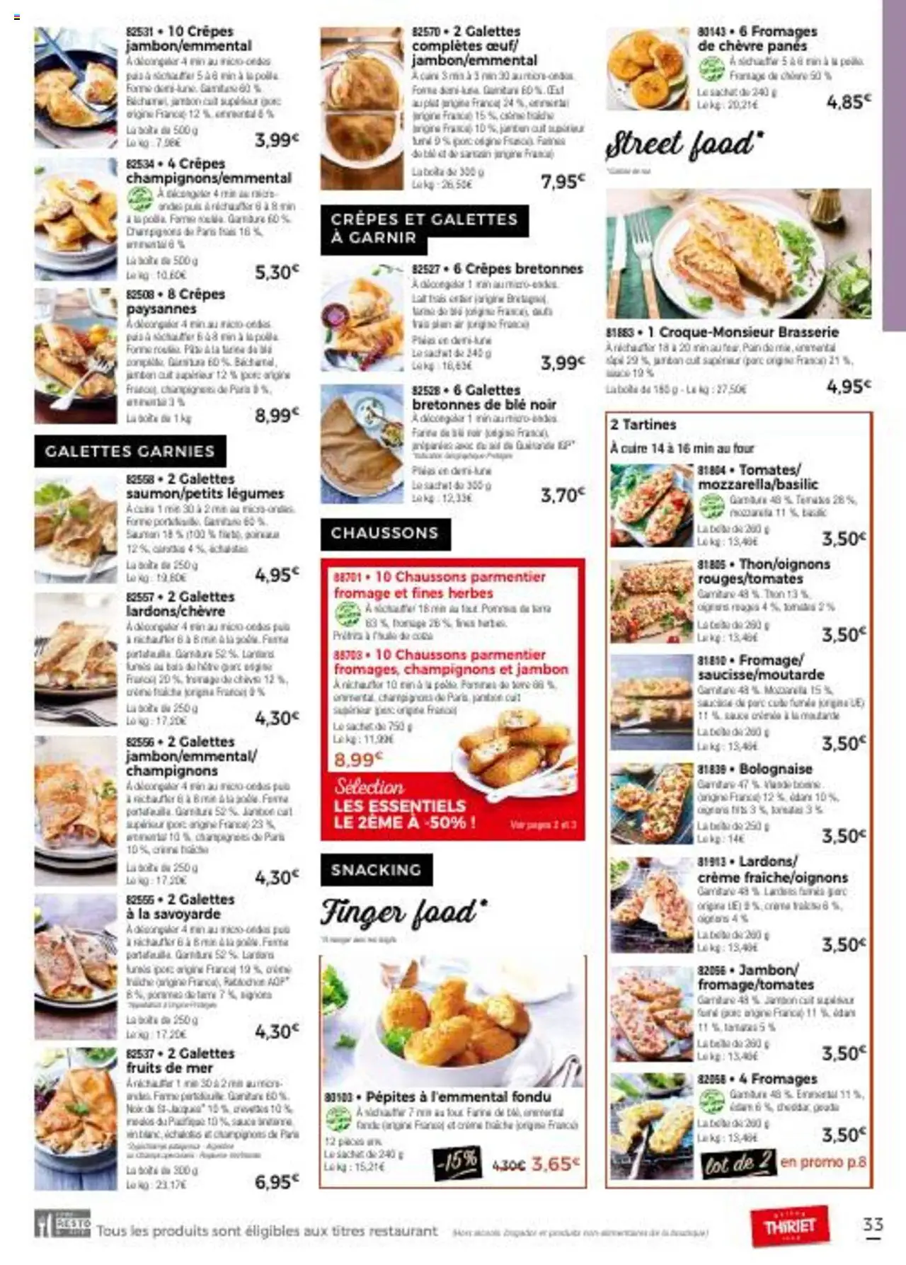  | Page: 33 | Produits: Lardons, Jambon, Porc, Chaussons