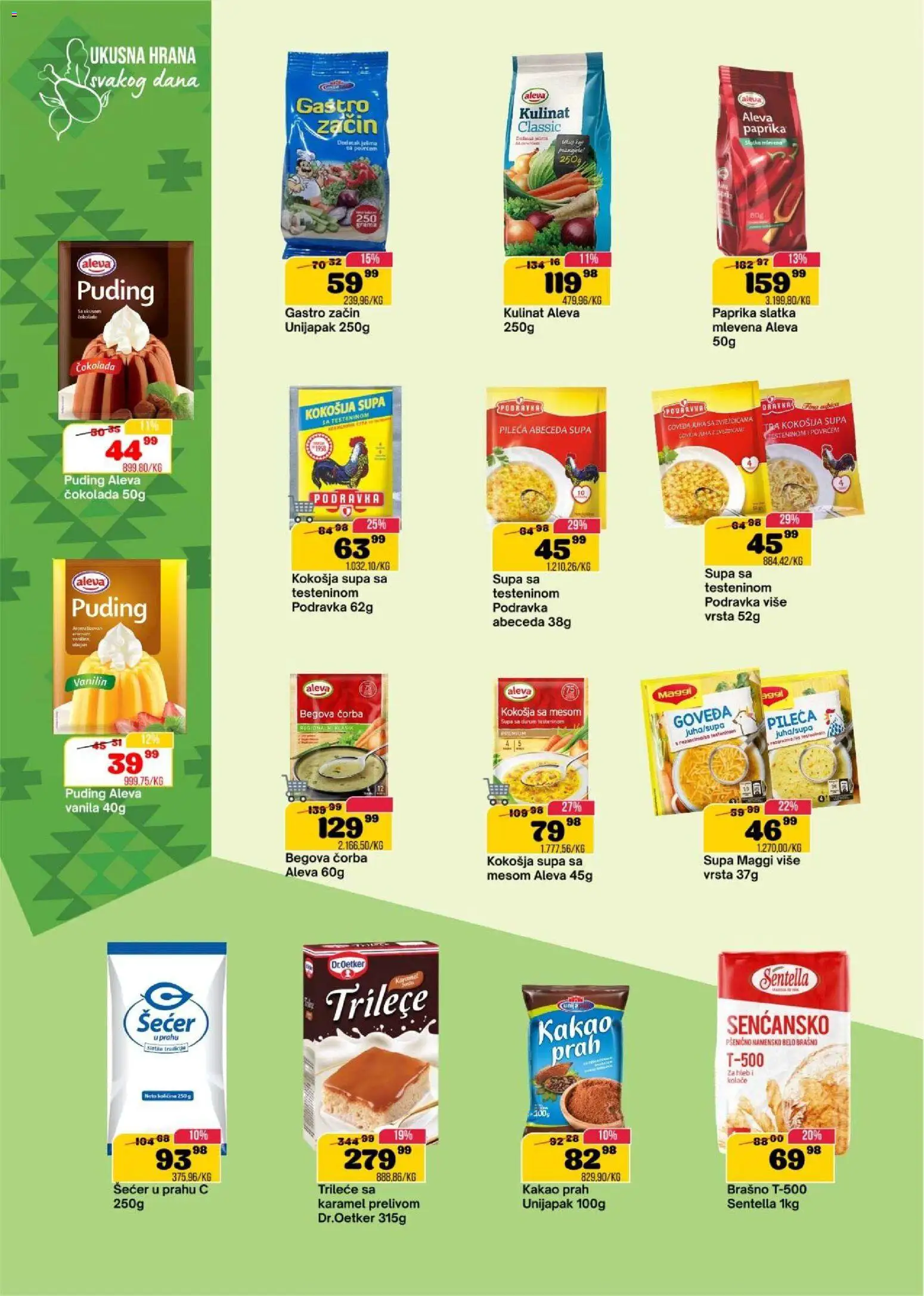 Senta Promet katalog - važi od 14.01.2026 | Strana: 10 | Proizvode: Puding, Brašno, Šećer u prahu, Čokolada