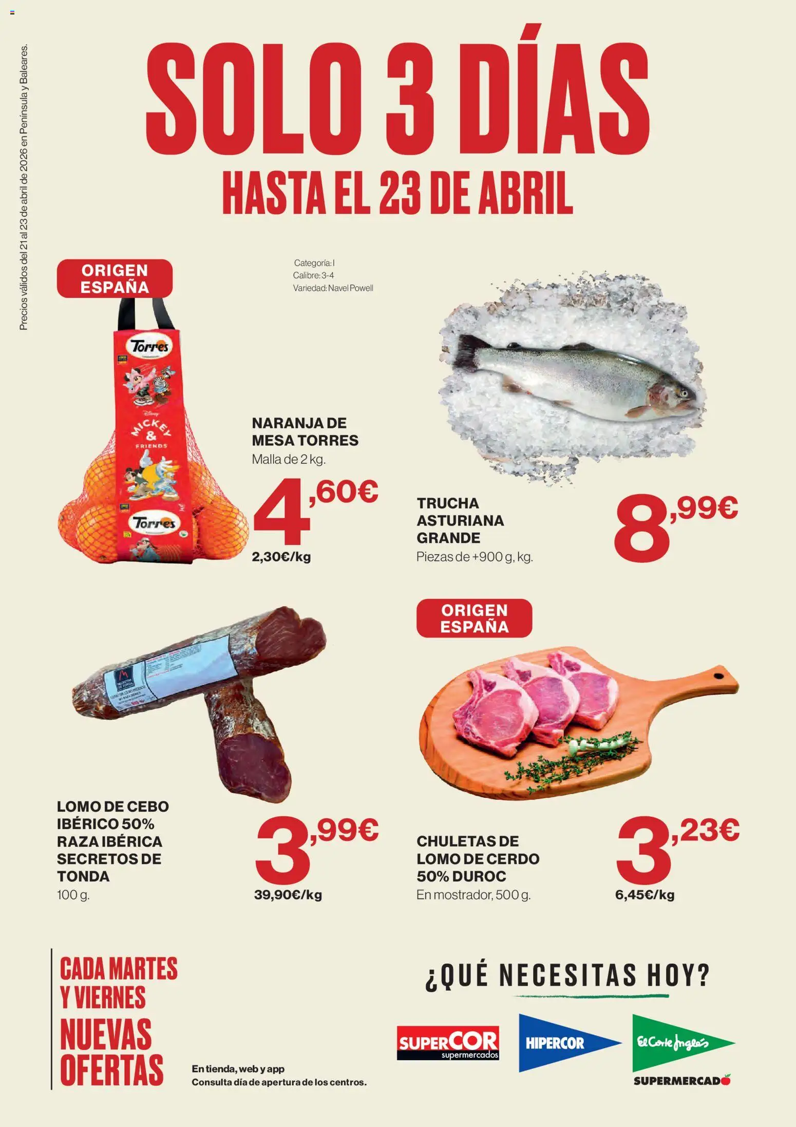 Hipercor catálogo │ válido desde el 20.04.2026 | Página: 1 | Productos: Cerdo, Mesa