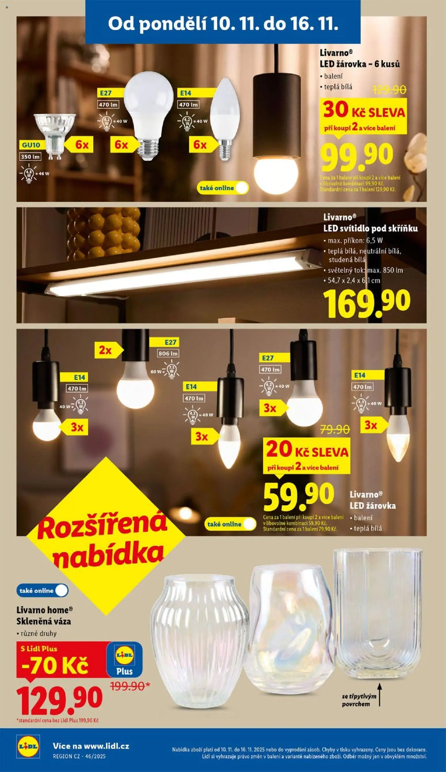 Lidl leták od 10.11.2025 | Strana: 42 | Produkty: Váza, LED