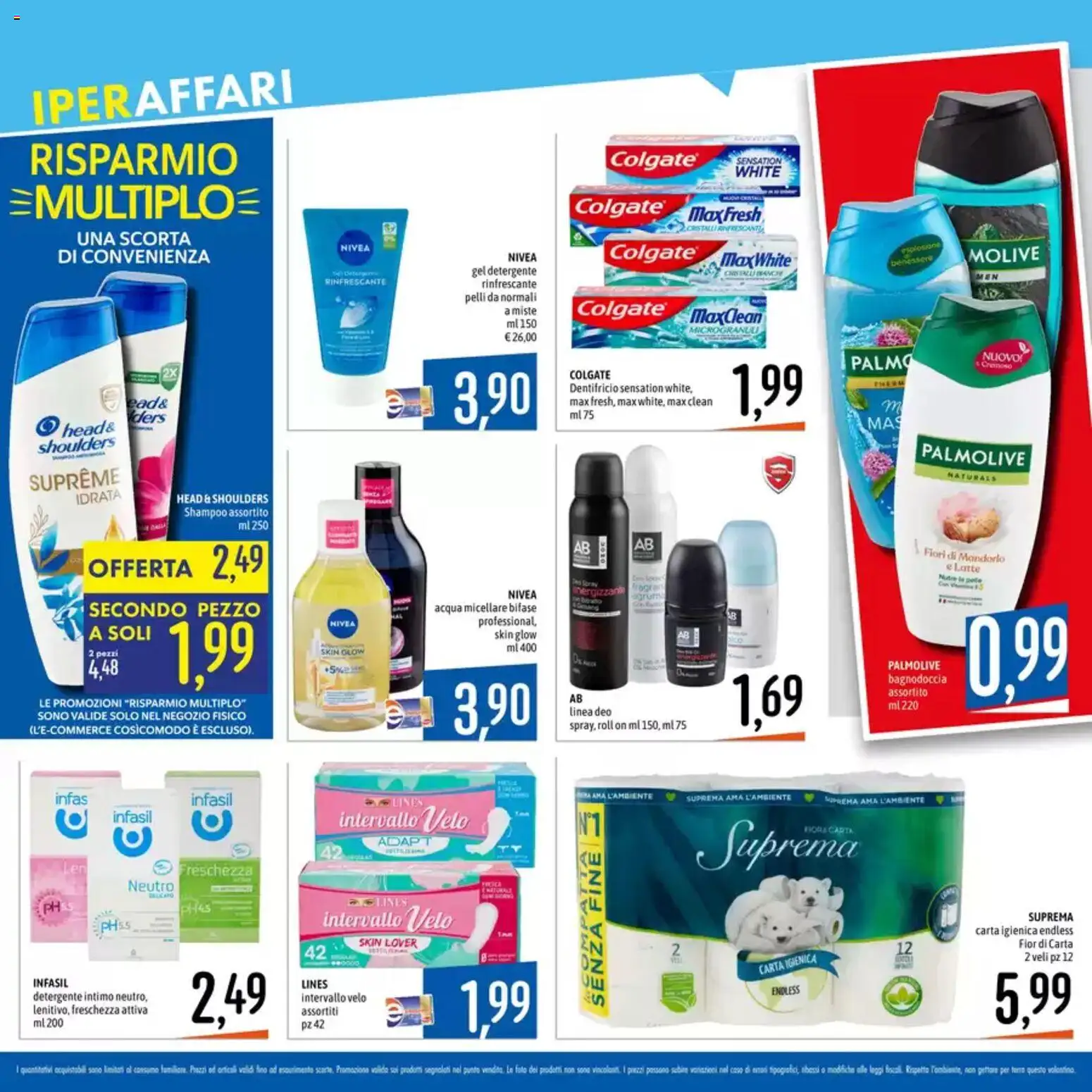 Volantino Emisfero del 20.04.2026 | Pagina: 18 | Prodotti: Shampoo, Acqua micellare, Dentifricio, Intimo