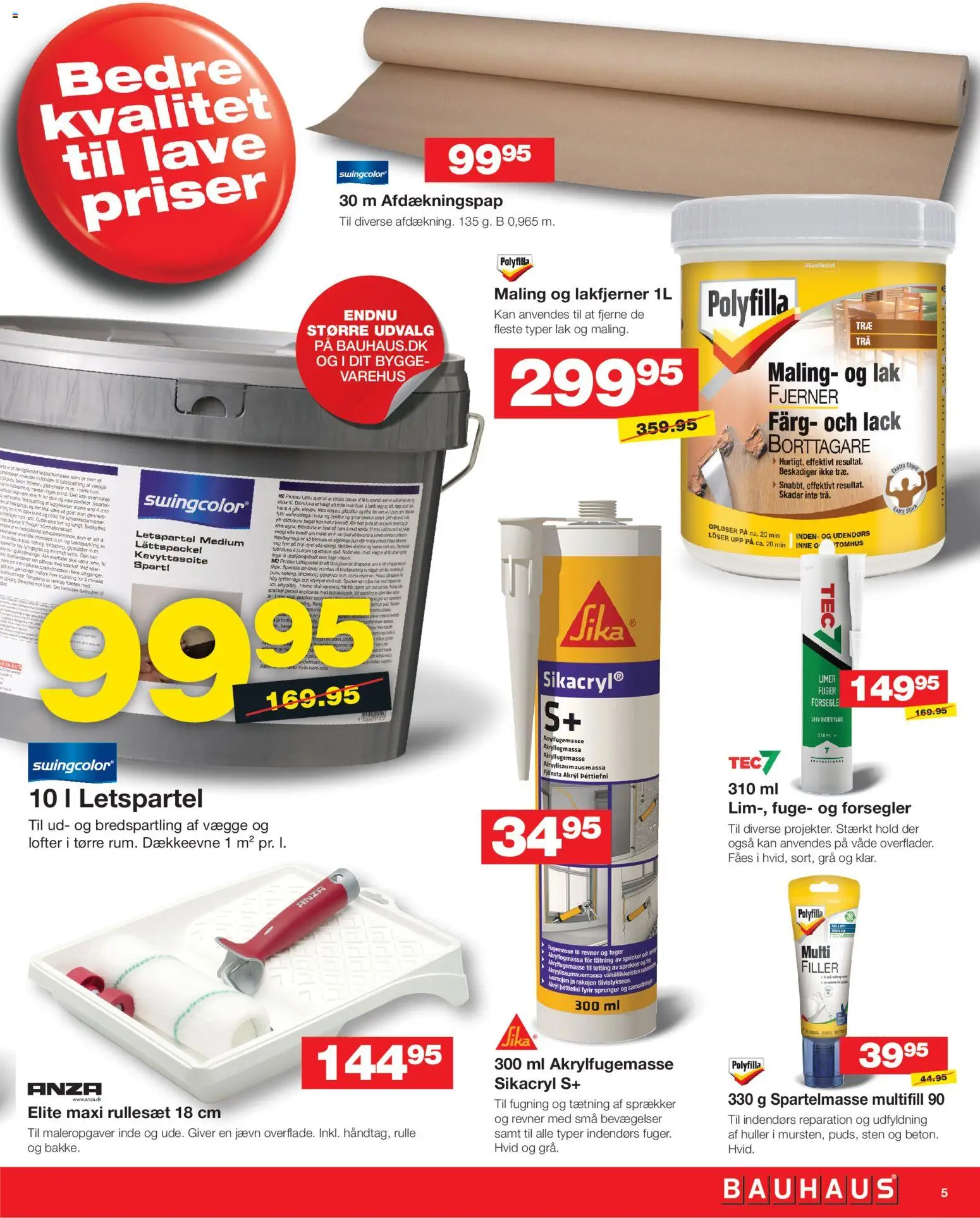 Bauhaus tilbudsavis – gyldig fra 27.12.2025 | Side: 5 | Produkter: Olie, Spartelmasse, Søm, Maling