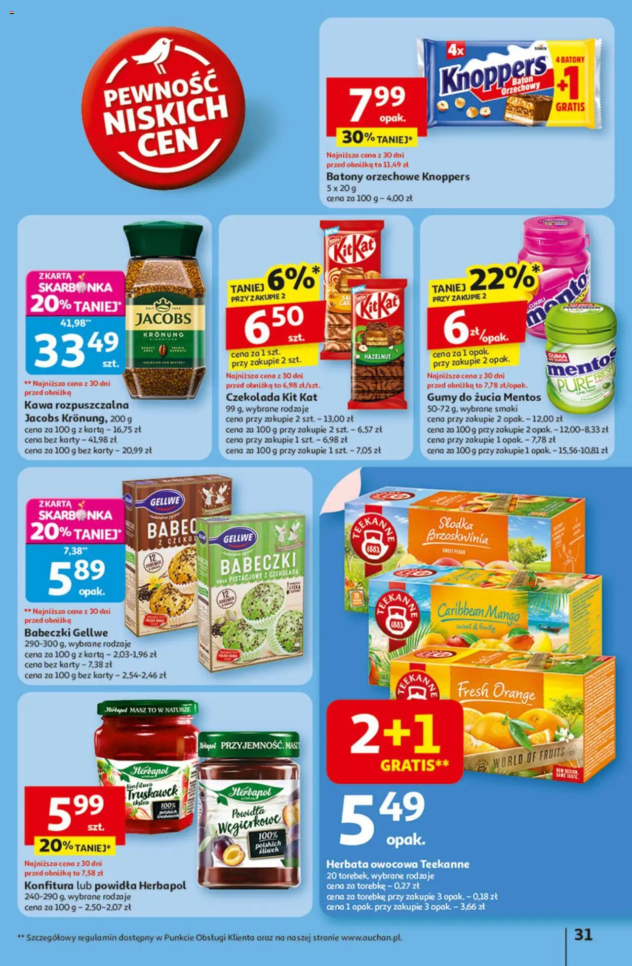 Auchan Gazetka - Odlotowe ceny na start szkoły Hipermarket od 14.08.2025 | Strona: 31 | Produkty: Mango, Brzoskwinia, Karta, Powidła