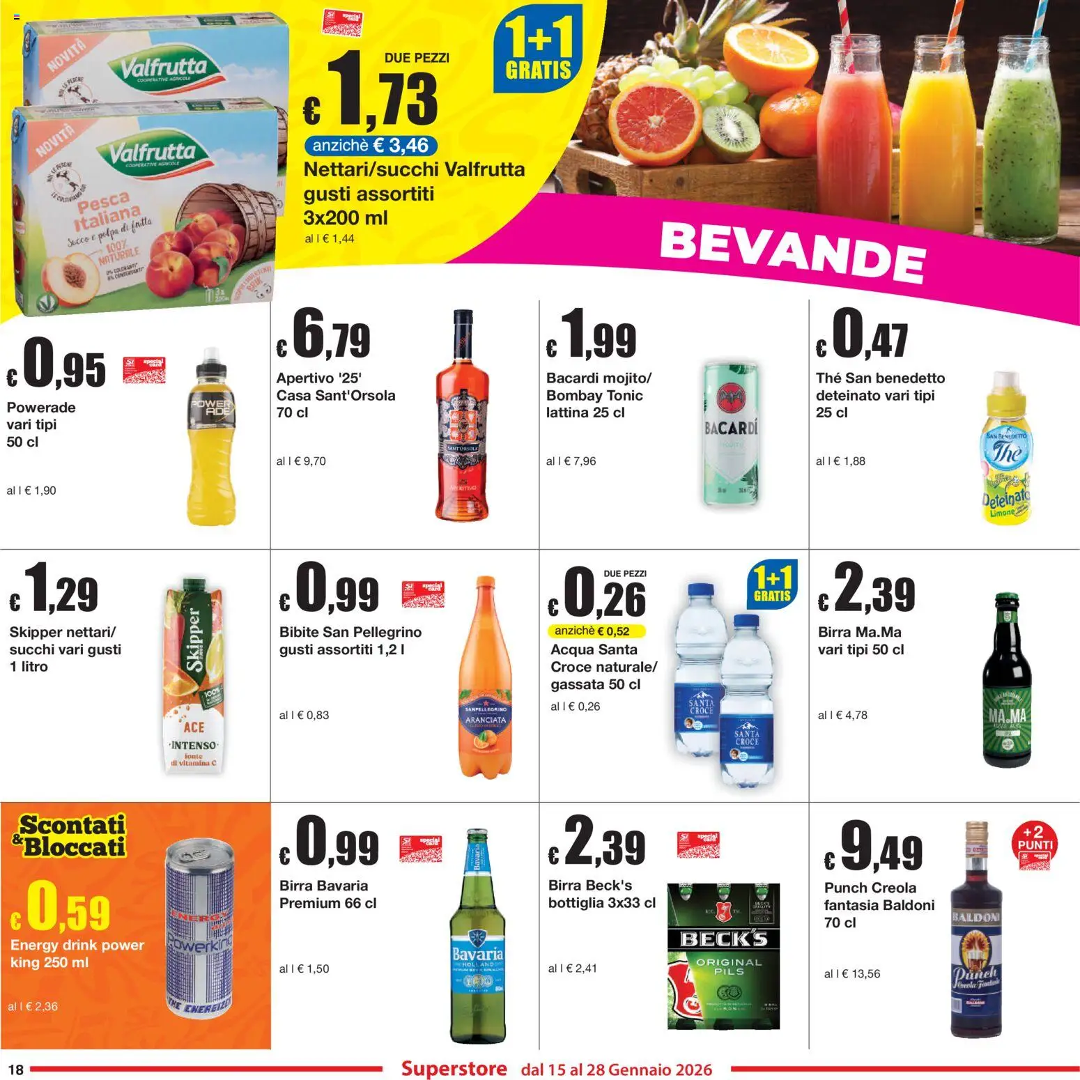 Volantino Sì con Te del 15.01.2026 | Pagina: 18 | Prodotti: Birra, Acqua, Limone, Pesca