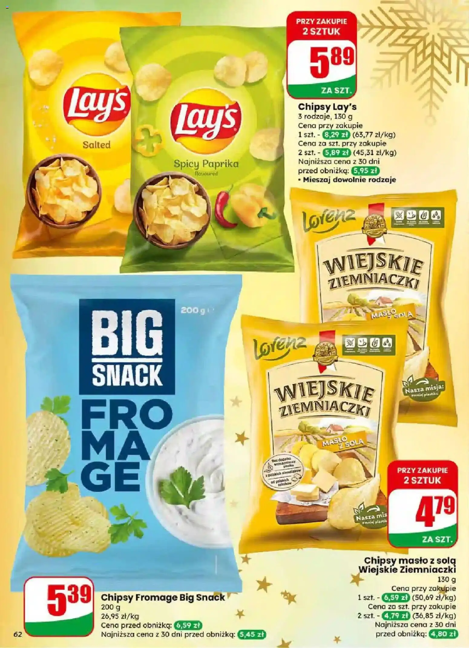Dino Gazetka od 17.12.2025 | Strona: 62 | Produkty: Chipsy, Ziemniaczki, Masło