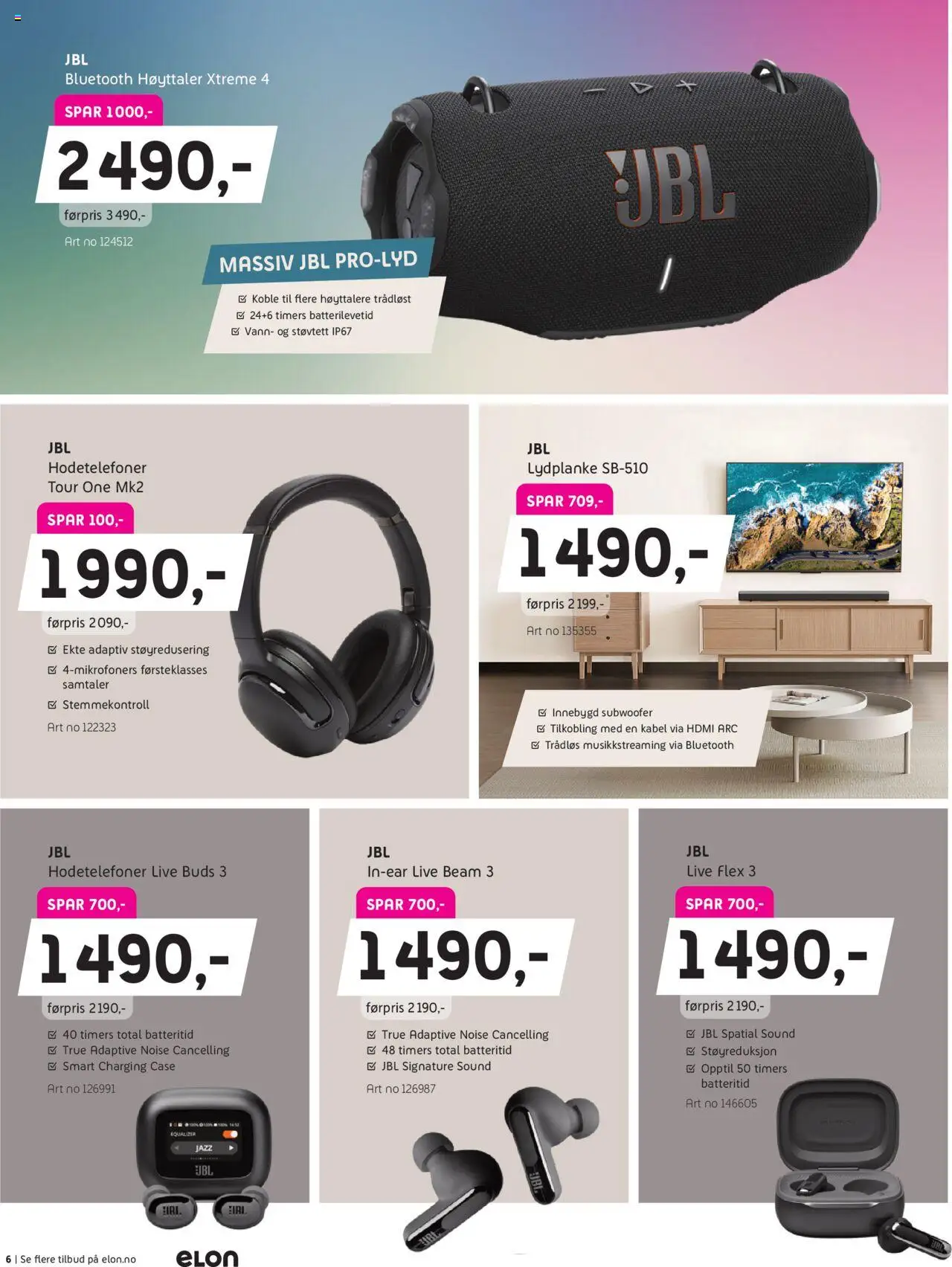 {H1} | Side: 6 | Produkter: Hodetelefoner, Kabel, Høyttaler, Вермішель