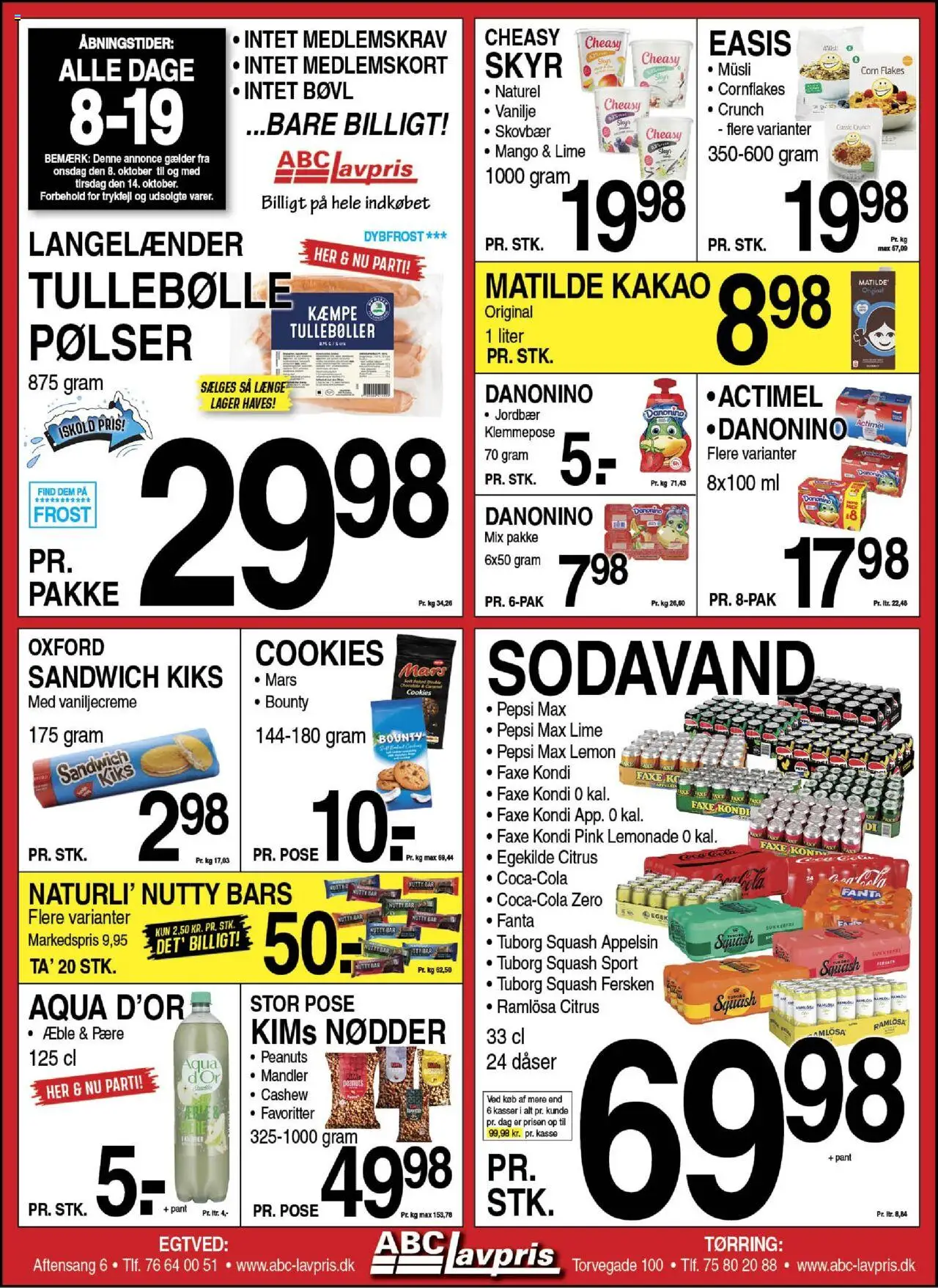 Abc Lavpris tilbudsavis – gyldig fra 08.10.2025 | Side: 1 | Produkter: Nødder, Lime, Fanta, Faxe Kondi