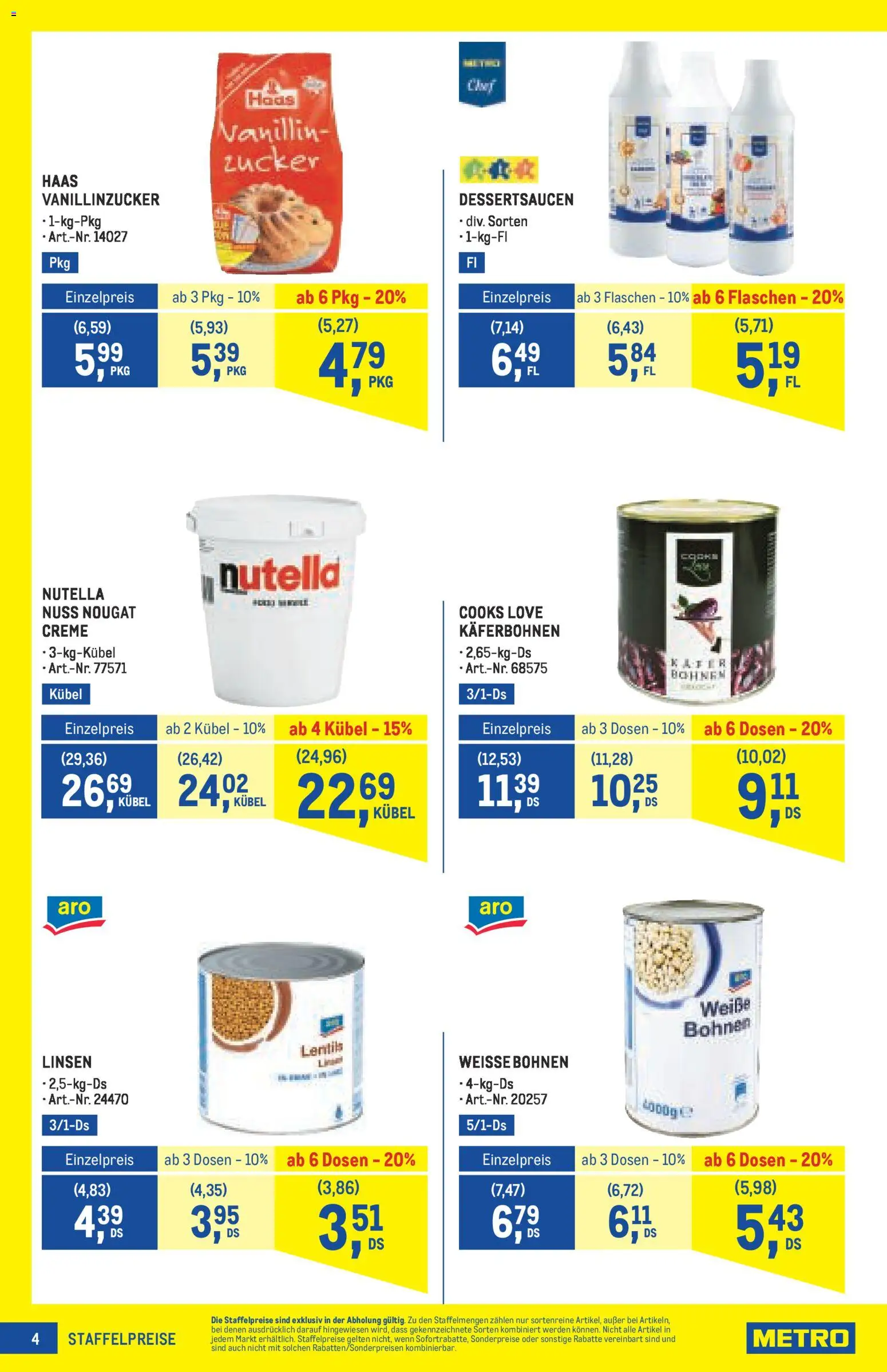 Metro angebote Profi gültig ab 13.11.2025 | Seite: 4 | Produkte: Zucker, Creme