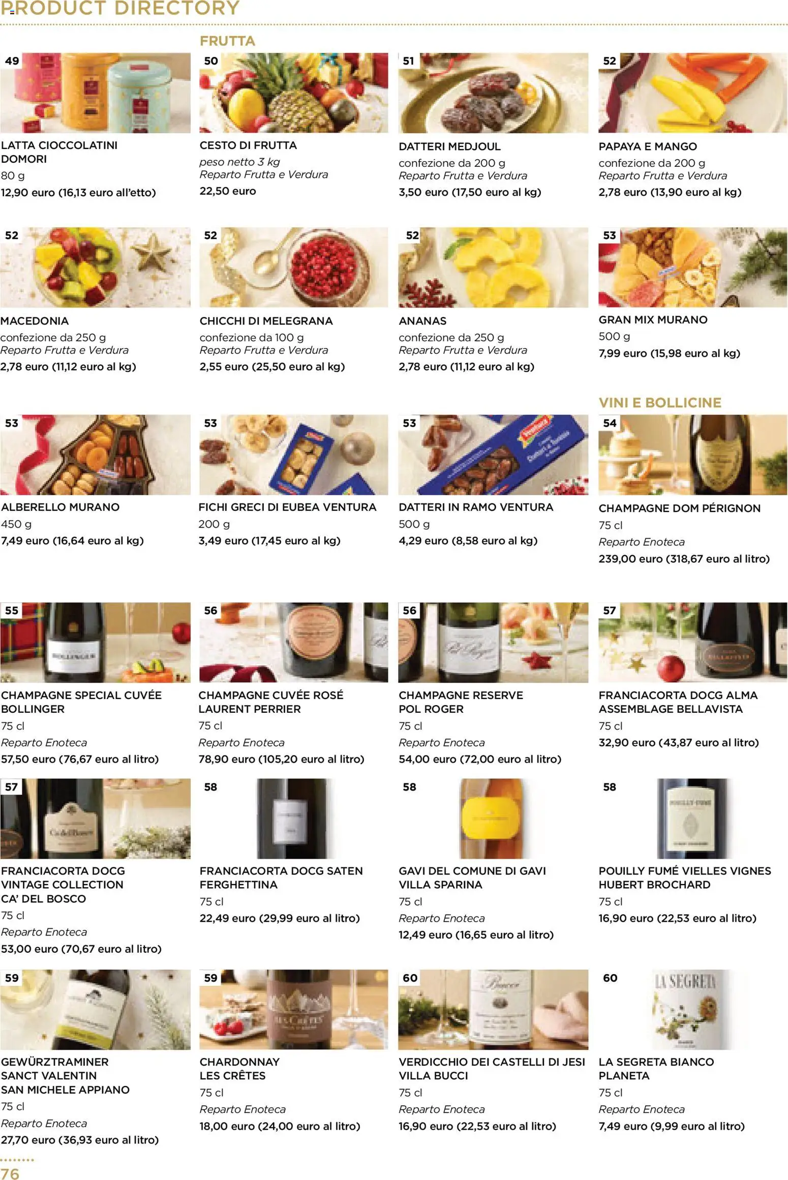 Volantino Esselunga S del 01.12.2025 | Pagina: 76 | Prodotti: Frutta, Mango, Enoteca, Cioccolatini