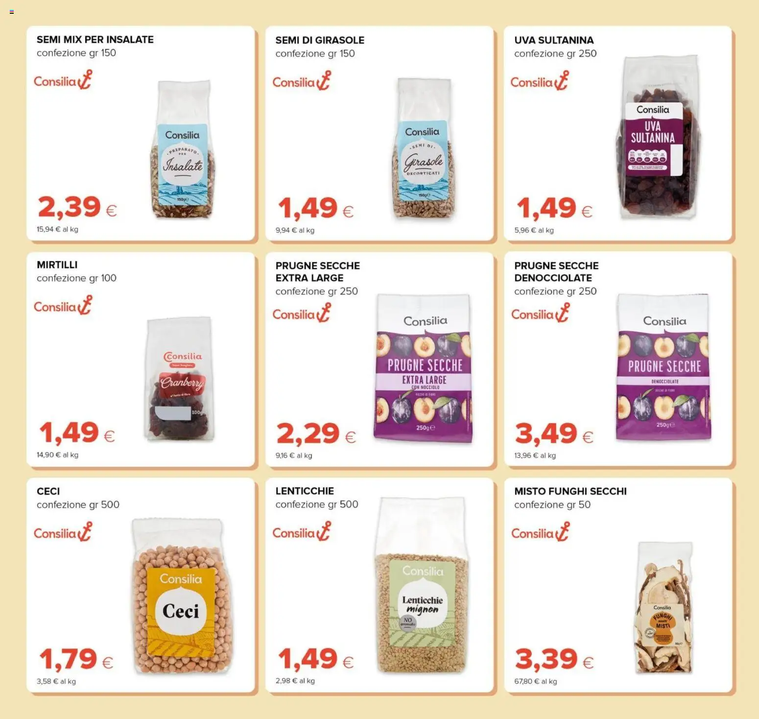 Volantino Tigre del 01.01.2026 | Pagina: 3 | Prodotti: Ceci, Lenticchie, Funghi, Uva