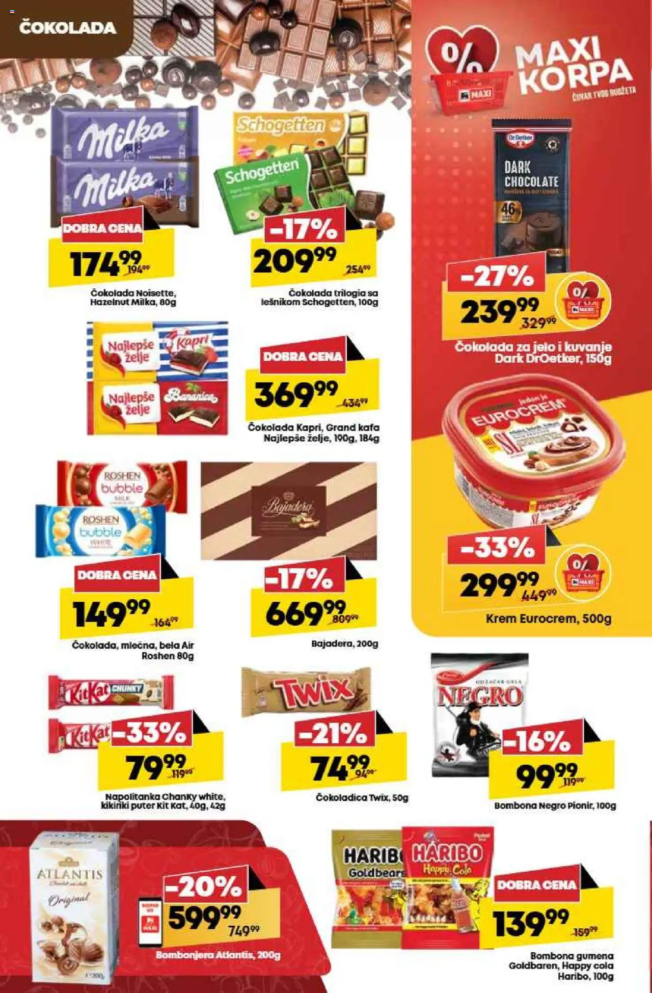 Maxi katalog - važi od 31.07.2025 | Strana: 22 | Proizvode: Milka, Haribo, Eurocrem, Puter