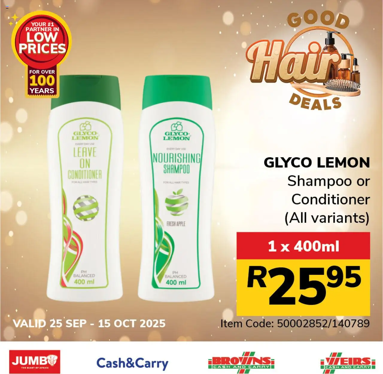 New Jumbo catalogue – valid from 25.09.2025 | Page: 2 | Products: Shampoo, Conditioner, Lemon