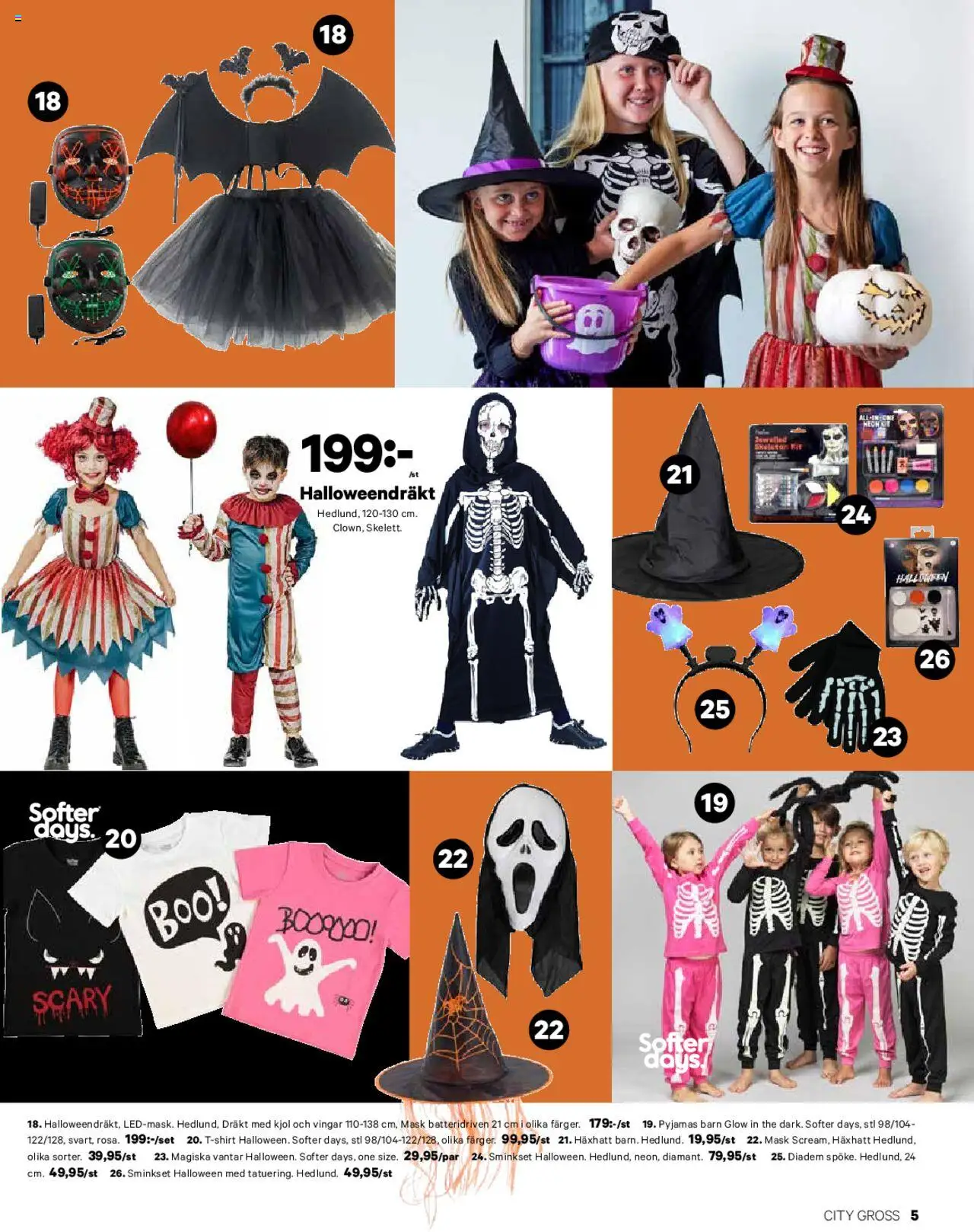 City Gross reklamblad aktuell från 13.10.2025 | Sida: 16 | Produkter: Diadem, Mask, Vantar, Pyjamas