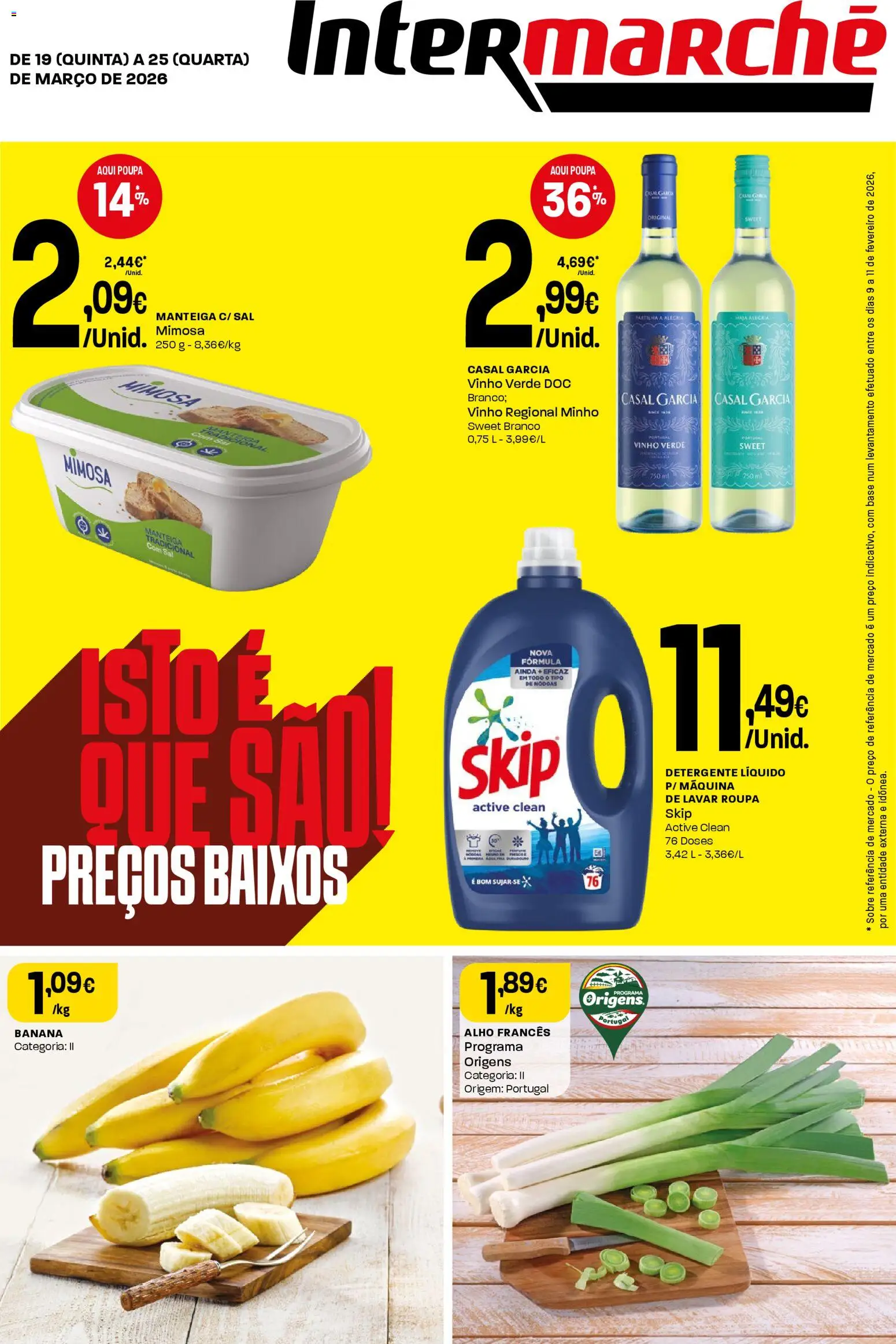 Intermarché Folheto Mini │ válido de 19.03.2026 | Página: 1 | Produtos: Base, Detergente, Sal, Vinho