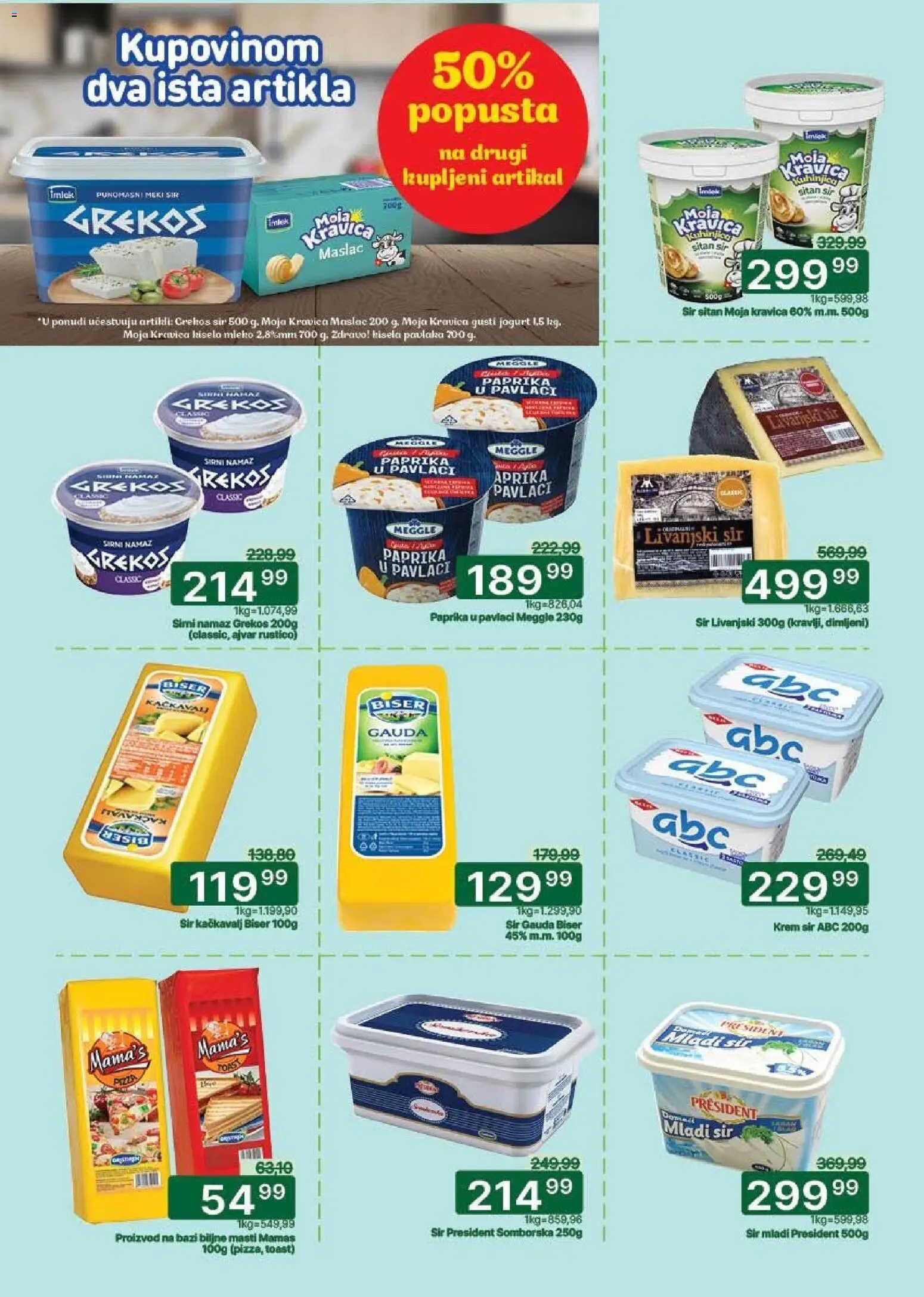 Univerexport katalog - važi od 30.03.2026 | Strana: 9 | Proizvode: Maslac, Paprika, Moja kravica, Krem sir