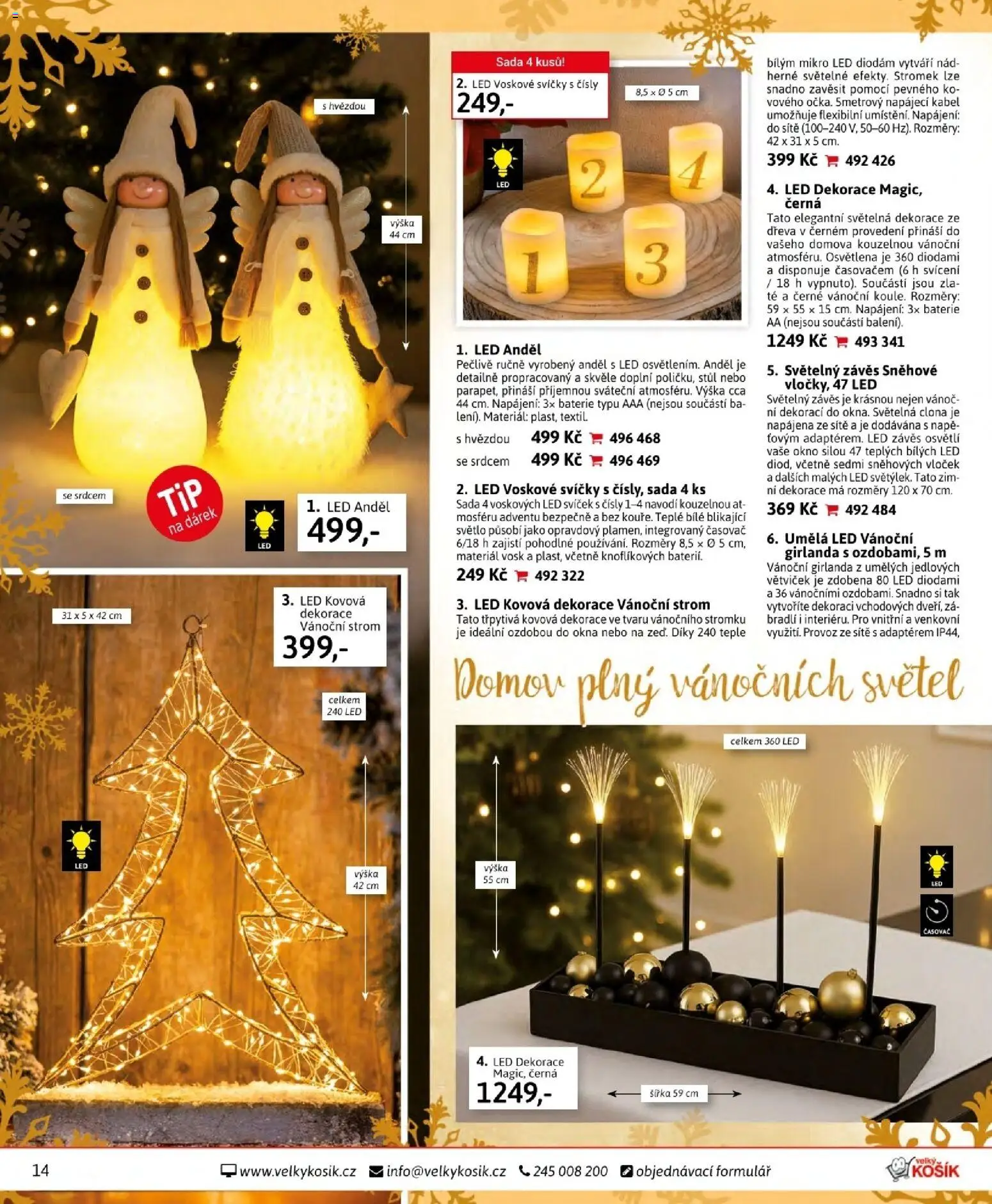 Velký Košík katalog listopad 2025 od 01.11.2025 | Strana: 14 | Produkty: Baterie AA, Kabel, Baterie, Vánoční girlanda