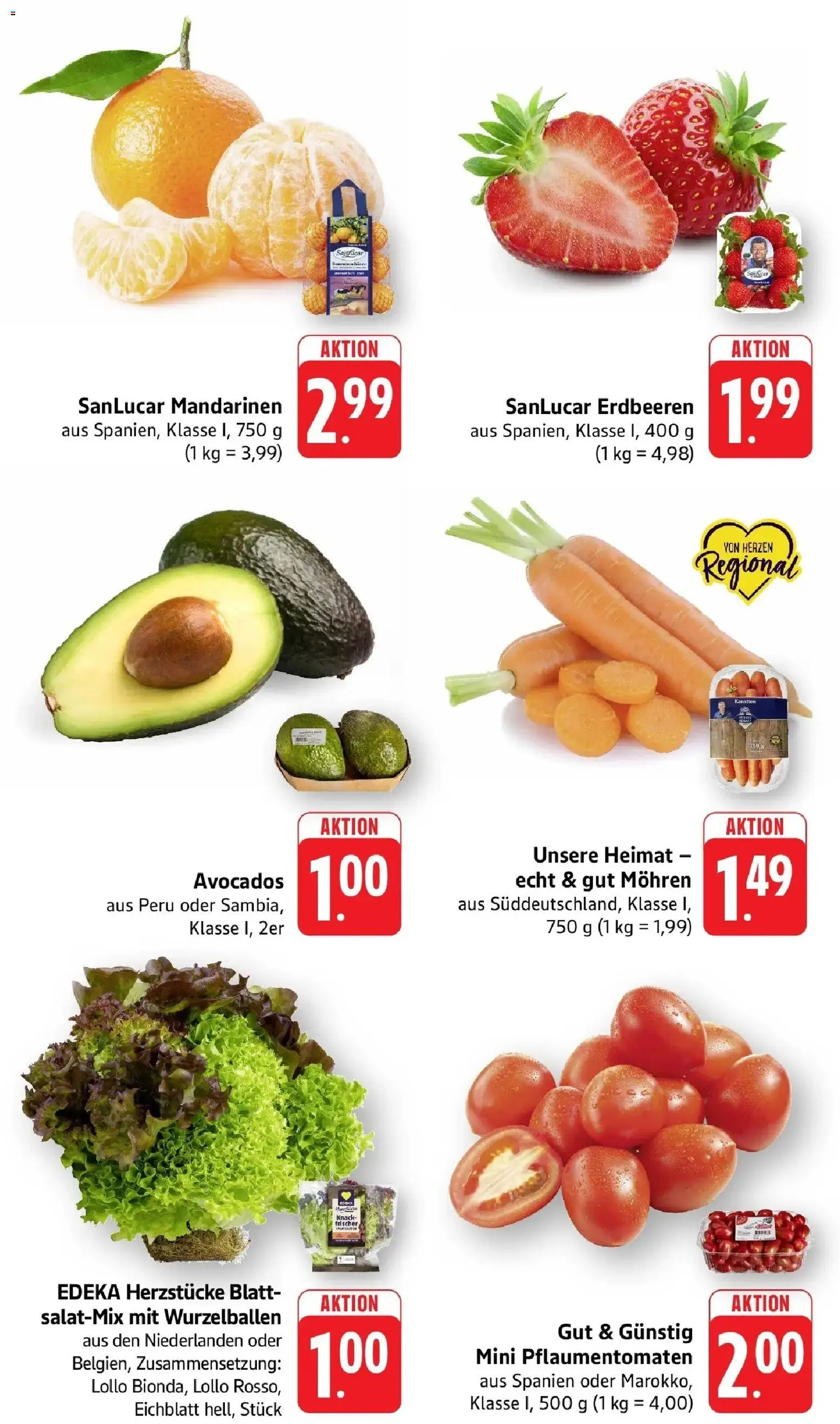 Angebote – gültig ab 20.04.2026 | Seite: 2 | Produkte: Mandarinen, Mohren, Erdbeeren