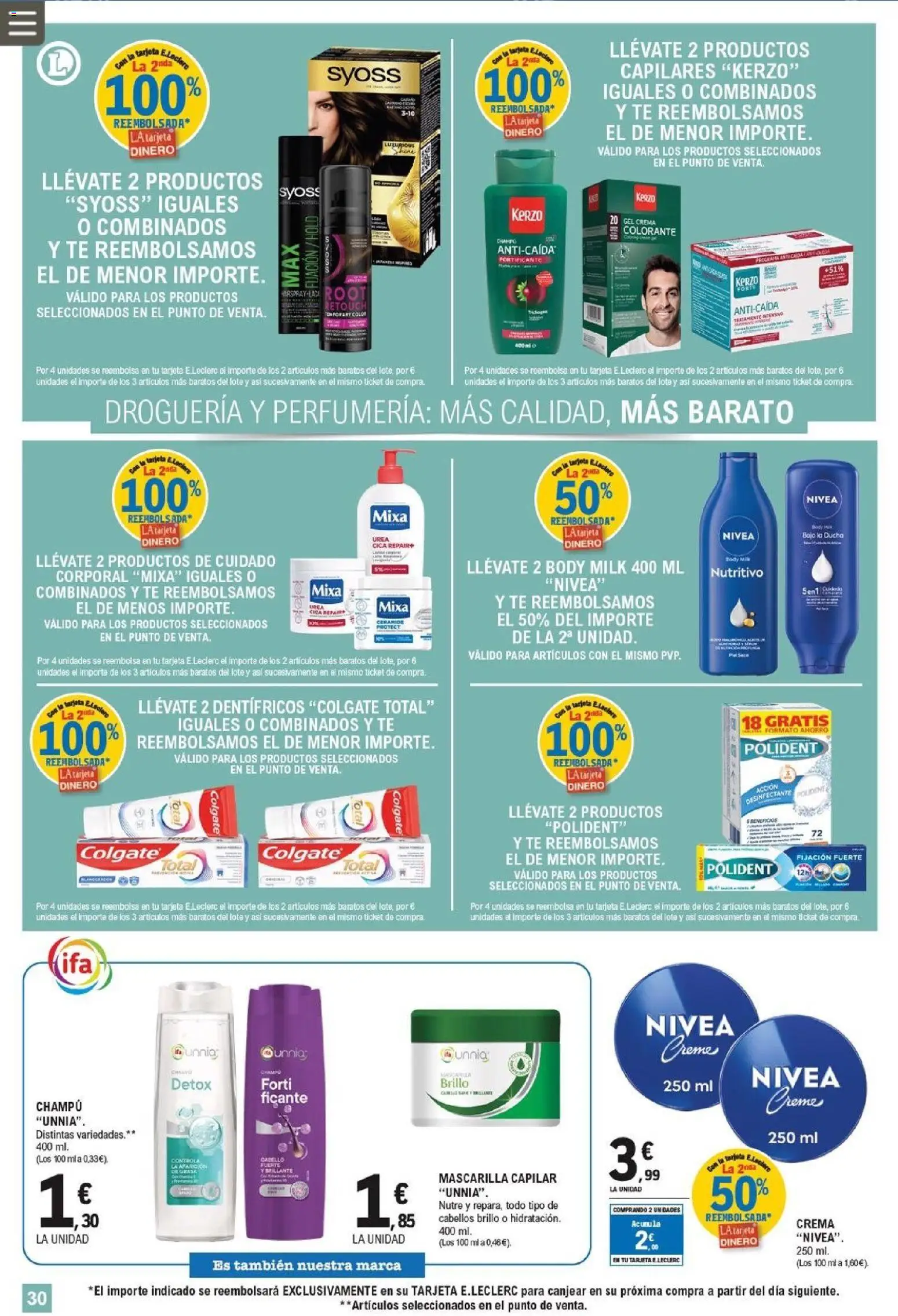 E.Leclerc folleto │ válido desde el 25.02.2026 | Página: 30 | Productos: Champú, Crema, Té, Body