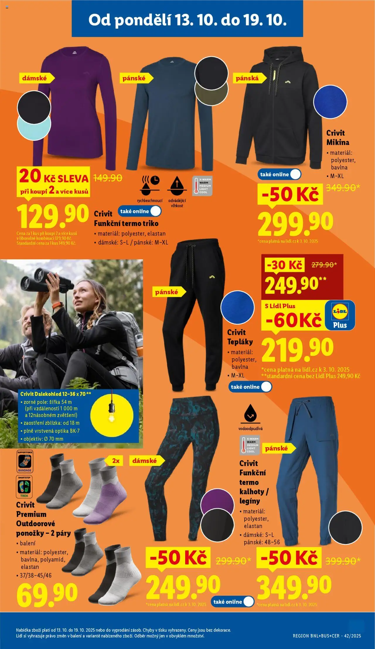 Lidl leták od 13.10.2025 | Strana: 31 | Produkty: Kalhoty, Ponožky, Dalekohled, Tepláky