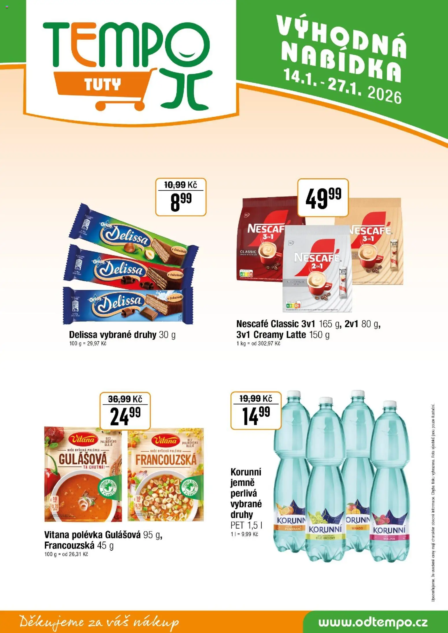 Tempo leták - Tuty od 14.01.2026 | Strana: 12 | Produkty: Oleje, Bílé hrozny, Nescafé, Hrozny