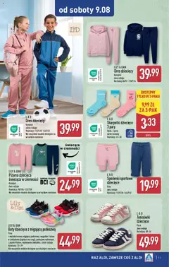 Aldi Gazetka - Artykuły przemysłowe i tekstylia od 06.08.2025 | Strona: 11 | Produkty: Spodenki, Buty, Tenisówki, Skarpetki
