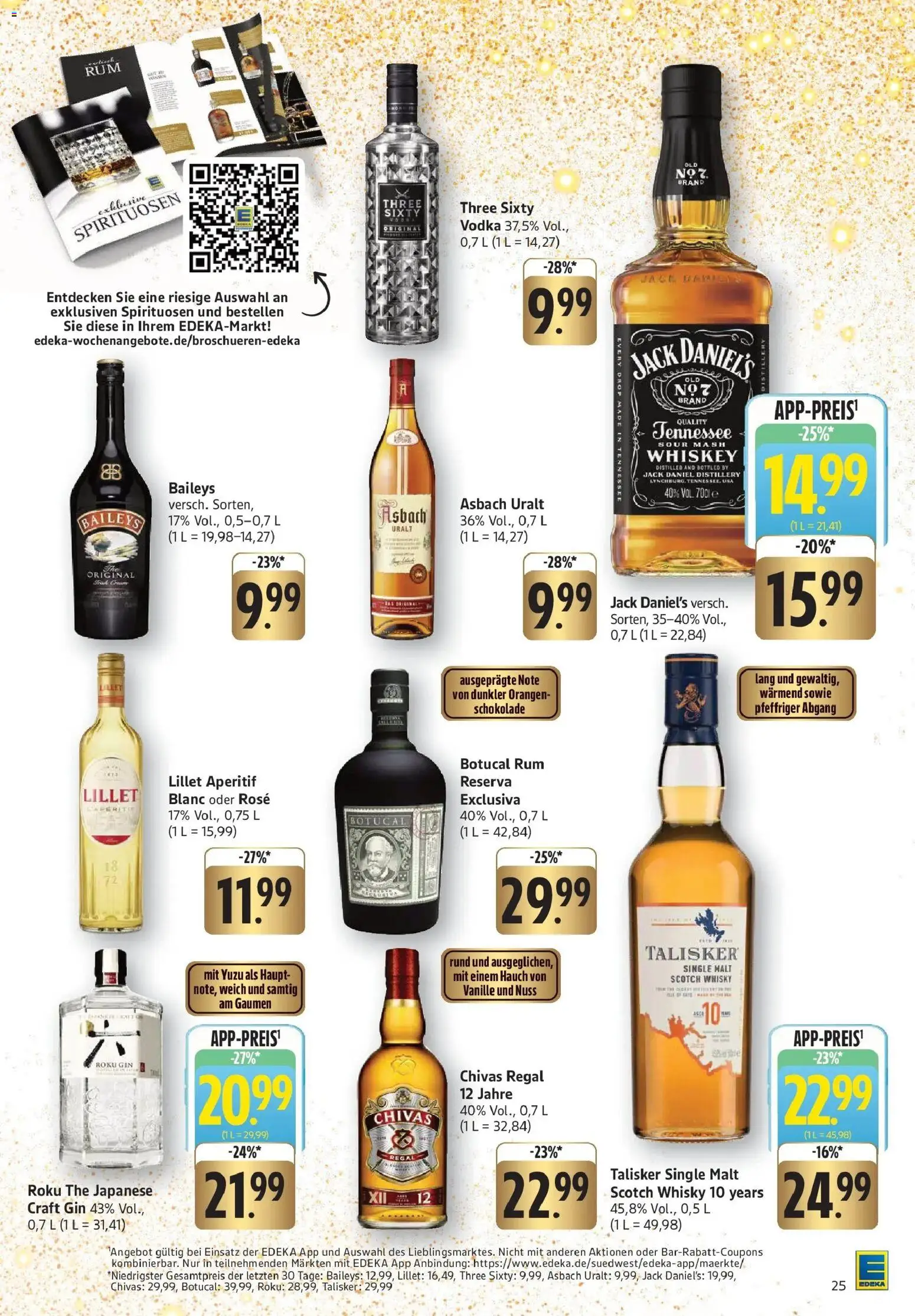 Edeka prospekt Geislingen	 – gültig ab 15.12.2025 | Seite: 25 | Produkte: Schokolade, Rum, Jack Daniel's, Asbach