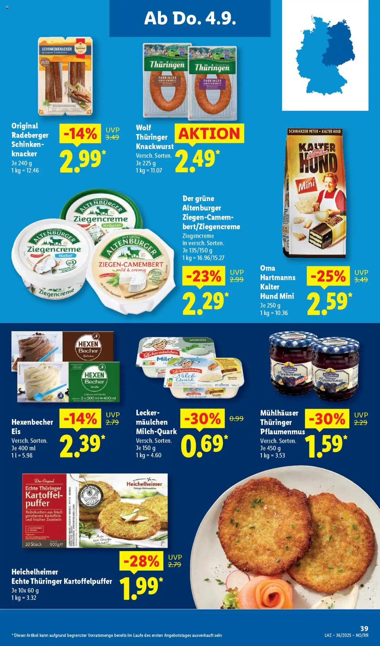 Lidl Prospekt Lüchow	 - gültig ab dem 01.09.2025 | Seite: 55 | Produkte: Milch, Kartoffeln, Zwiebeln, Schinken
