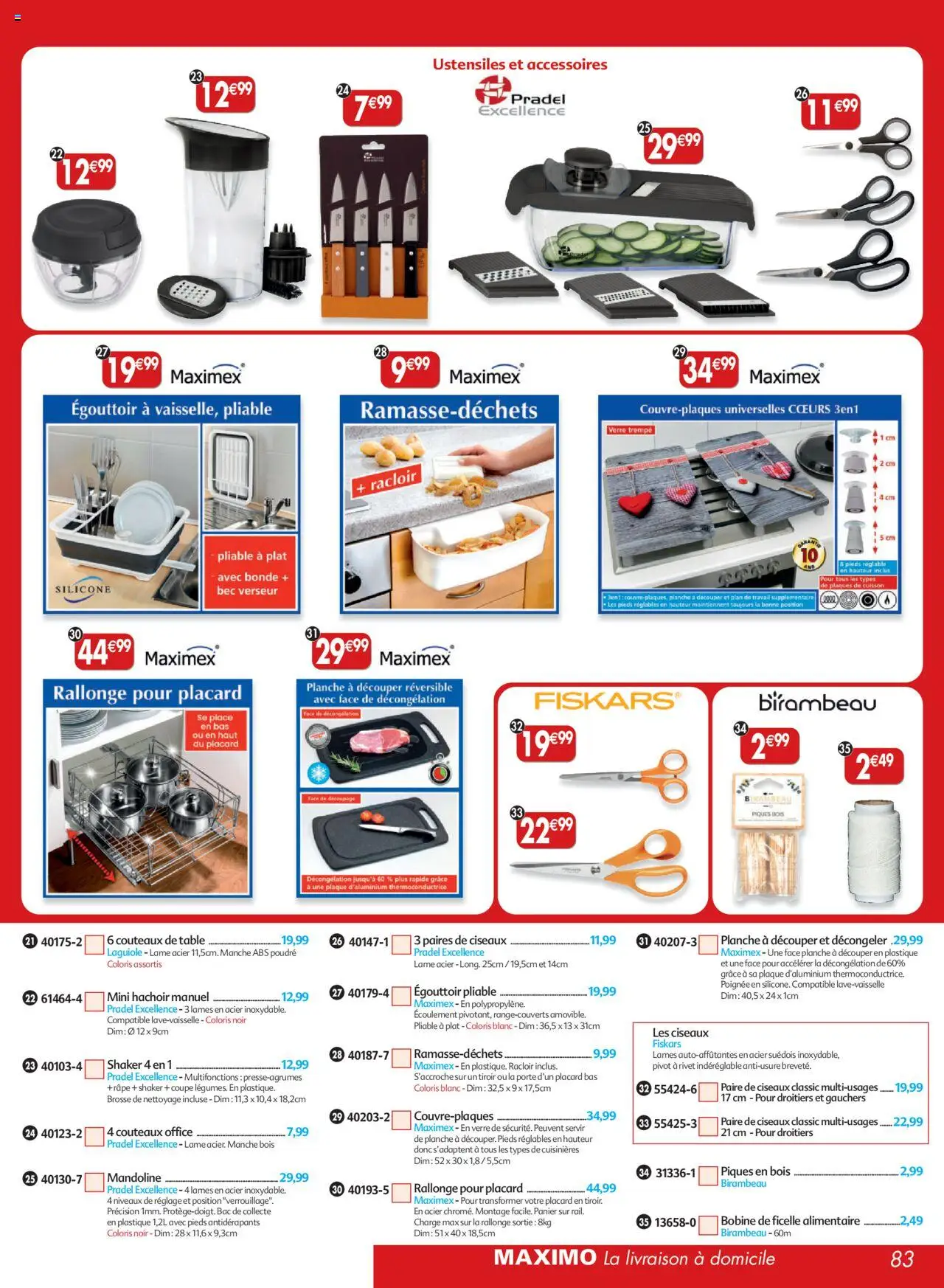  | Page: 83 | Produits: Brosse, Porte, Table, Ciseaux