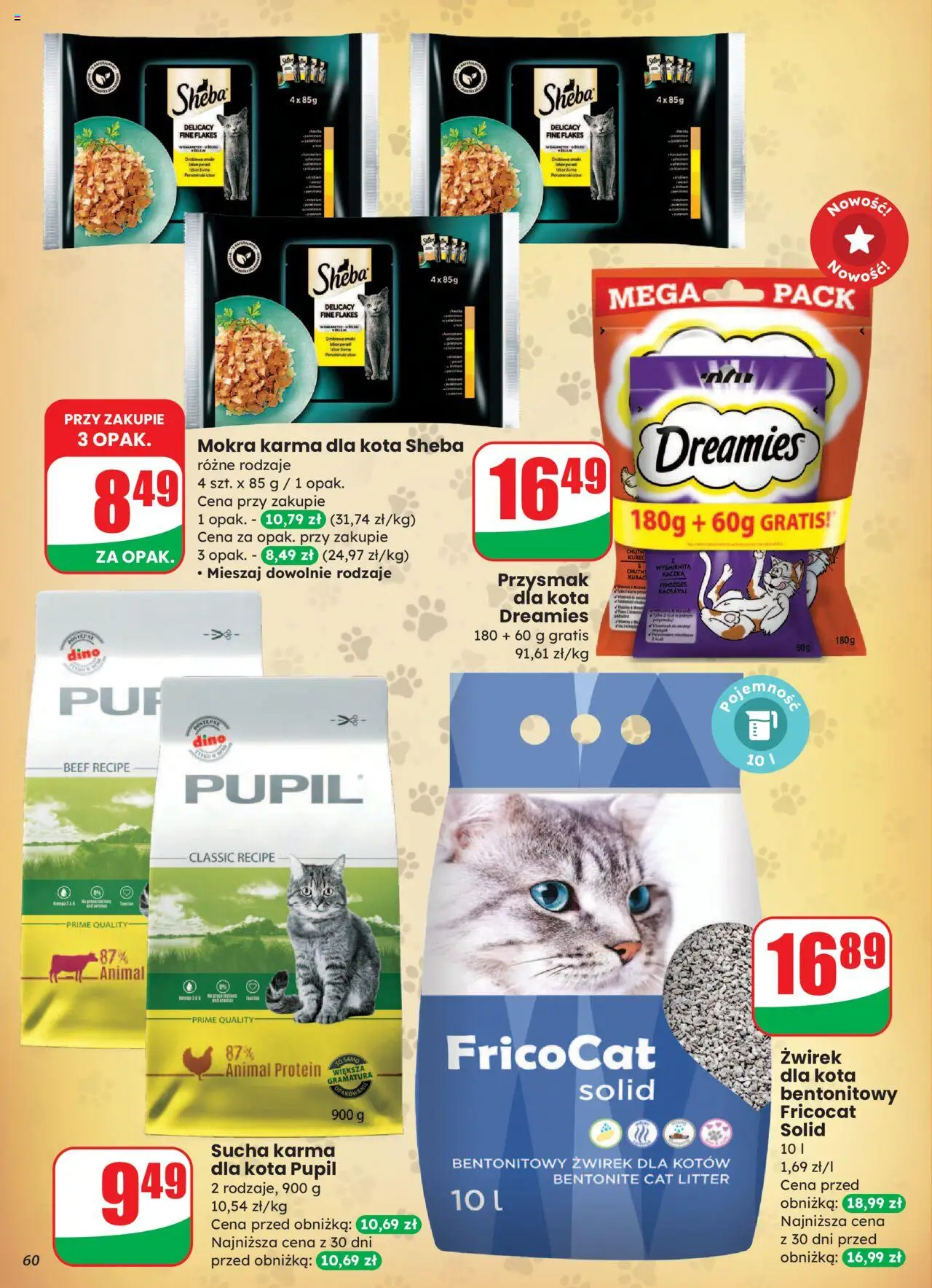 Dino Gazetka od 27.08.2025 | Strona: 60 | Produkty: Żwirek dla kota, Kaczka, Karma dla kota