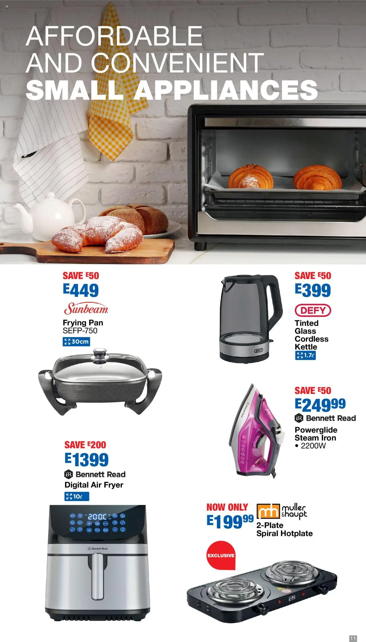 New OK Furniture catalogue – valid from 06.10.2025 | Page: 11 | Products: Kettle, Iron, Fryer, Air fryer