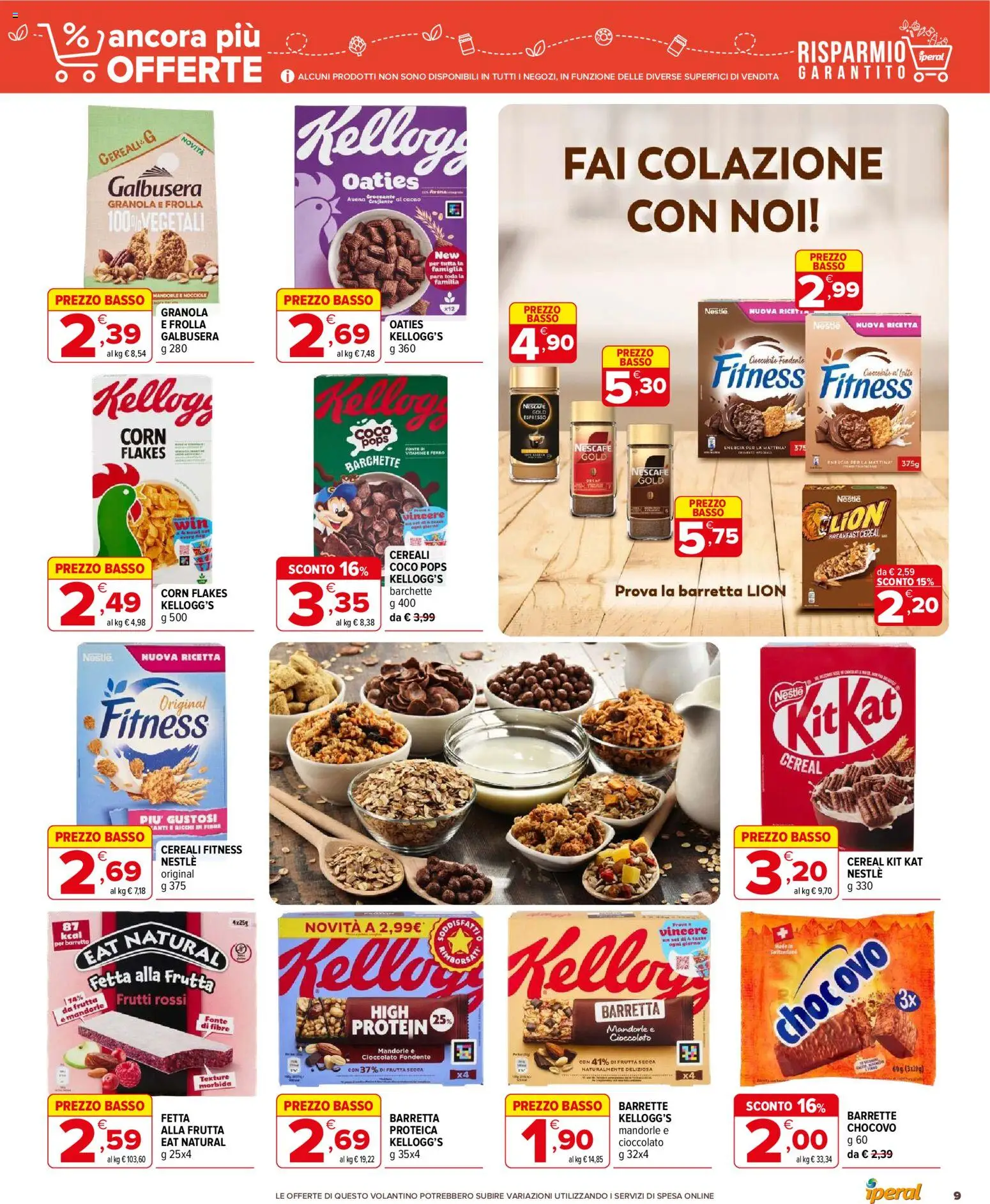 Volantino Iperal del 05.03.2026 | Pagina: 9 | Prodotti: Frutta, Latte, Barretta, Cacao