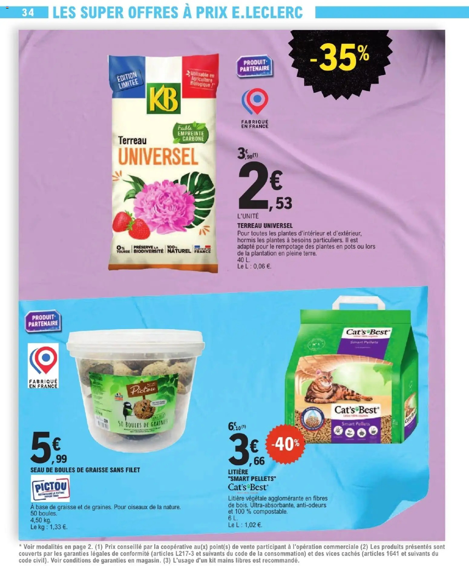 {H1} | Page: 34 | Produits: Terreau Universel, Plantes, Litière, Terreau