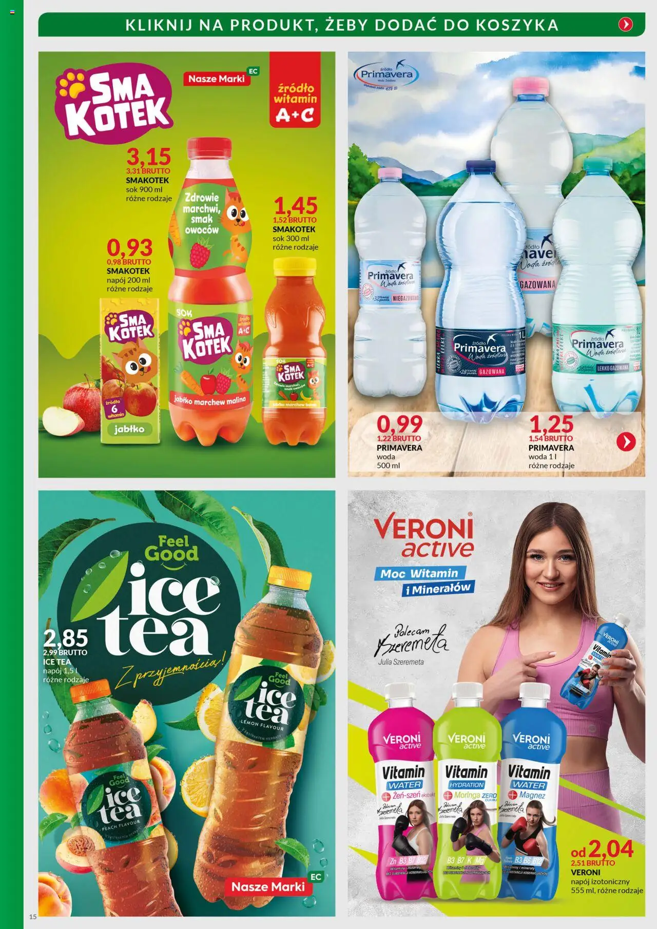 Eurocash Gazetka - Powrót do Szkoły od 04.08.2025 | Strona: 15 | Produkty: Malina, Ice Tea, Sok, Woda