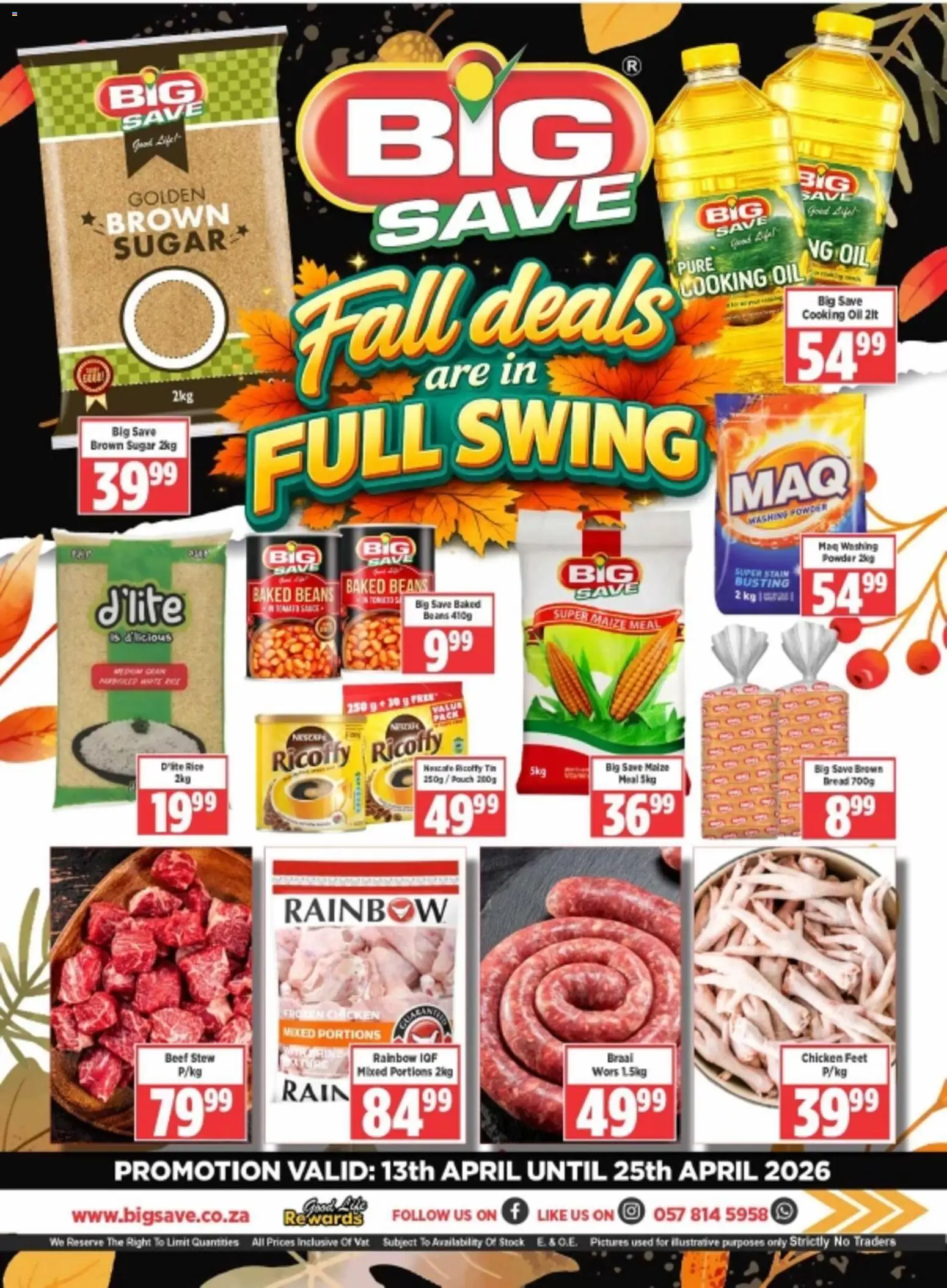 New Big Save catalogue – valid from 13.04.2026 | Page: 1 | Products: Maize meal, Powder, Rice, Beef