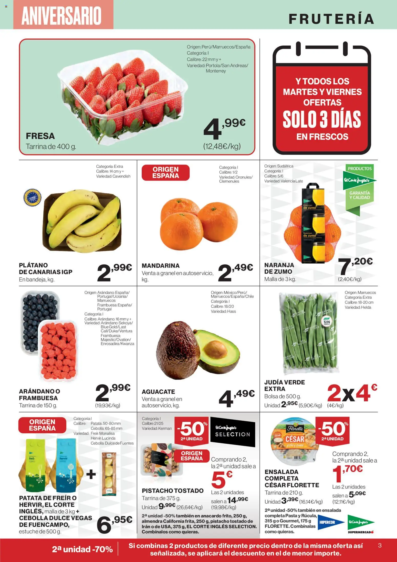 El Corte Inglés ofertas │ válido desde el 06.11.2025 | Página: 3 | Productos: Pasta, Ροζ πιπέρι, Ensalada, Bolsa